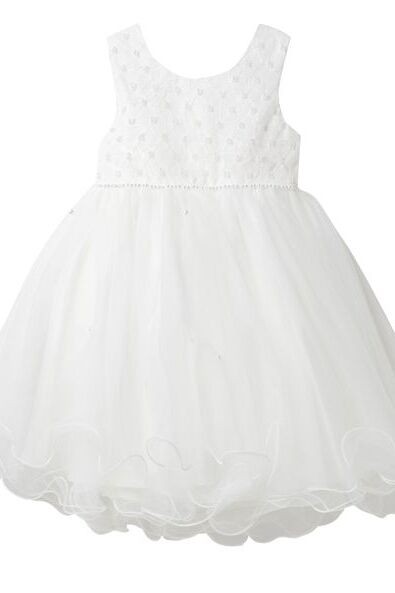 Baby & Mädchen Pailletten Tüllkleid - RILEY - Weiß