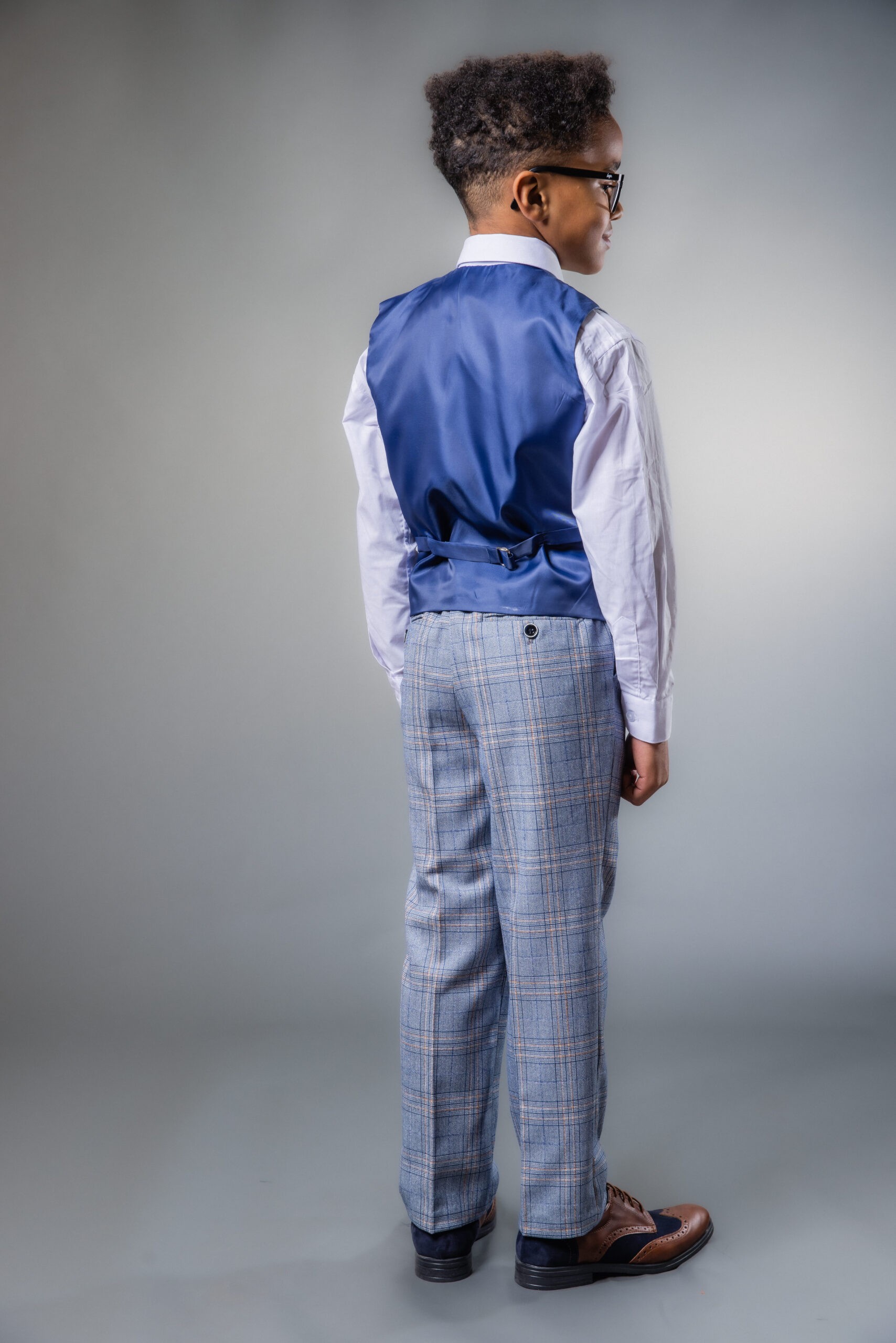 Jungen Fensterkaro Slim-Fit Anzug - LEVI Blau