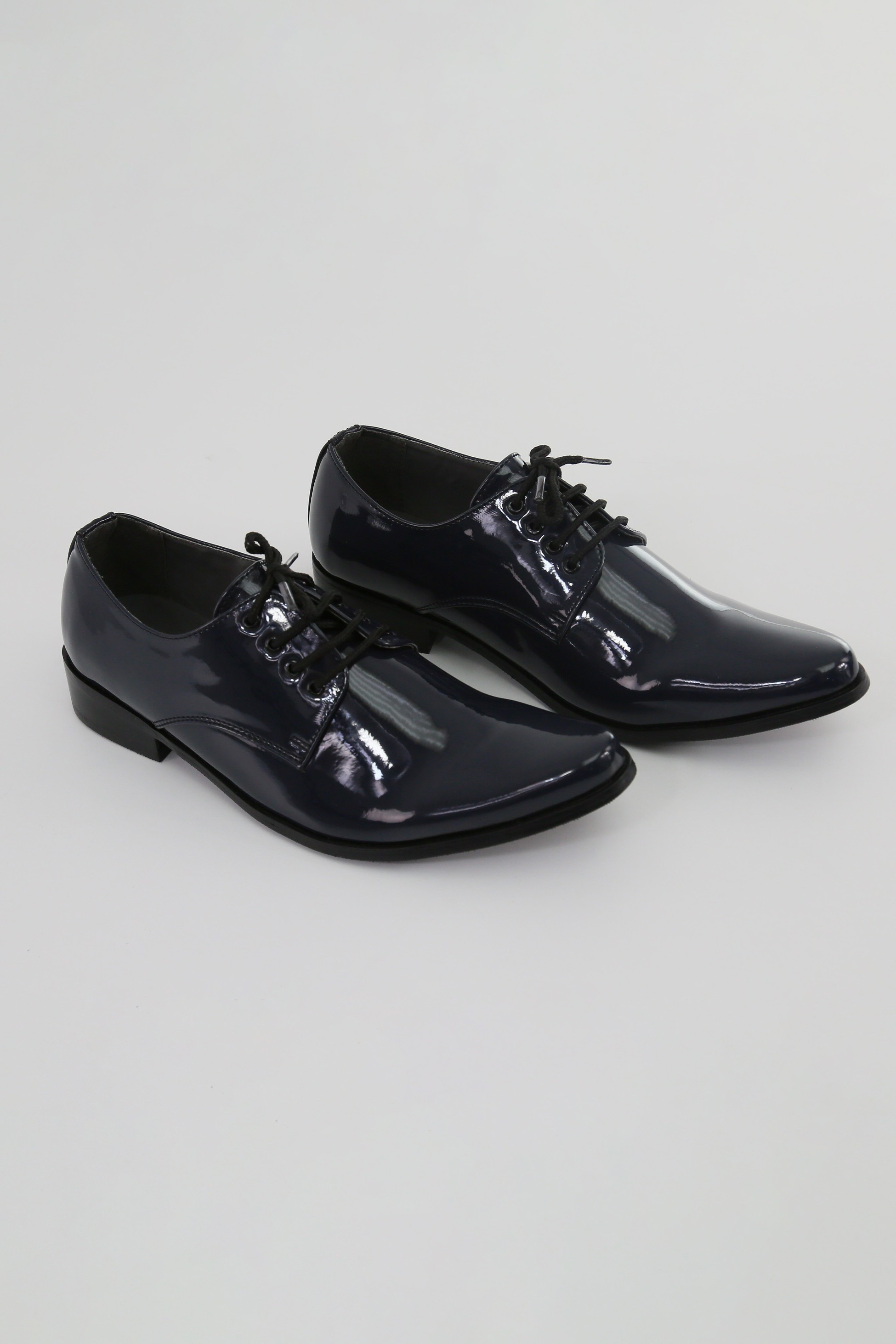 Jungen Lackleder Derby Schuhe - GEORGE - Navy