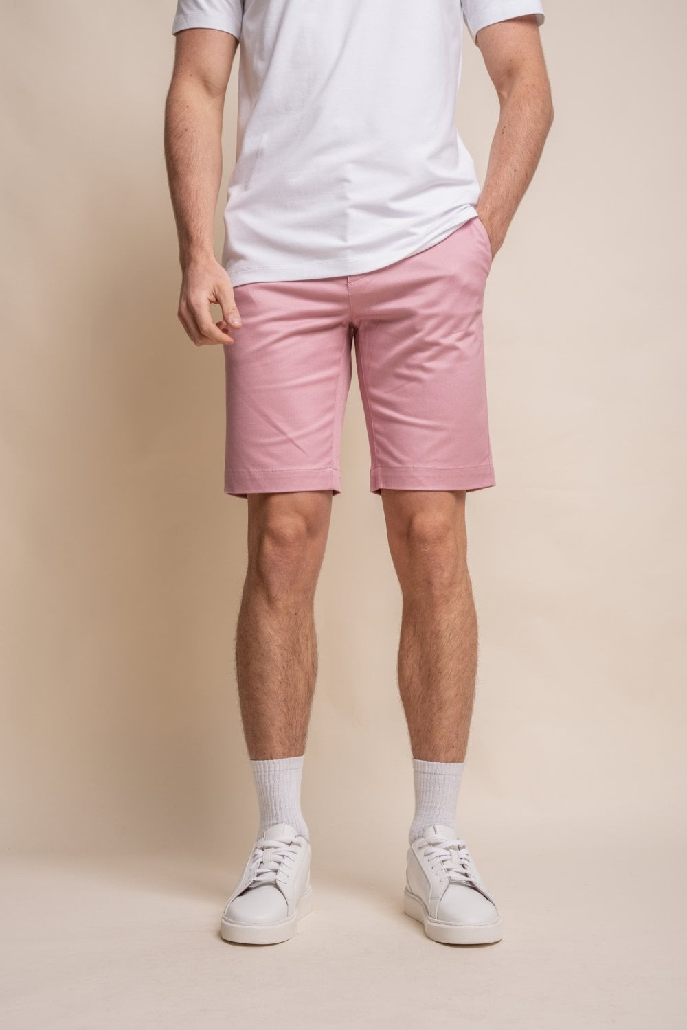 Herren Casual Slim Fit Chino Shorts aus Baumwolle - DAKOTA - Rosa