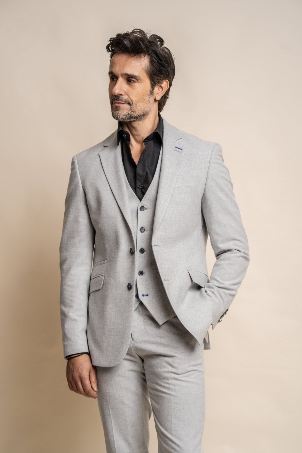 Men's Tweed Slim Fit Formal Suit - FURIOUS Ivory