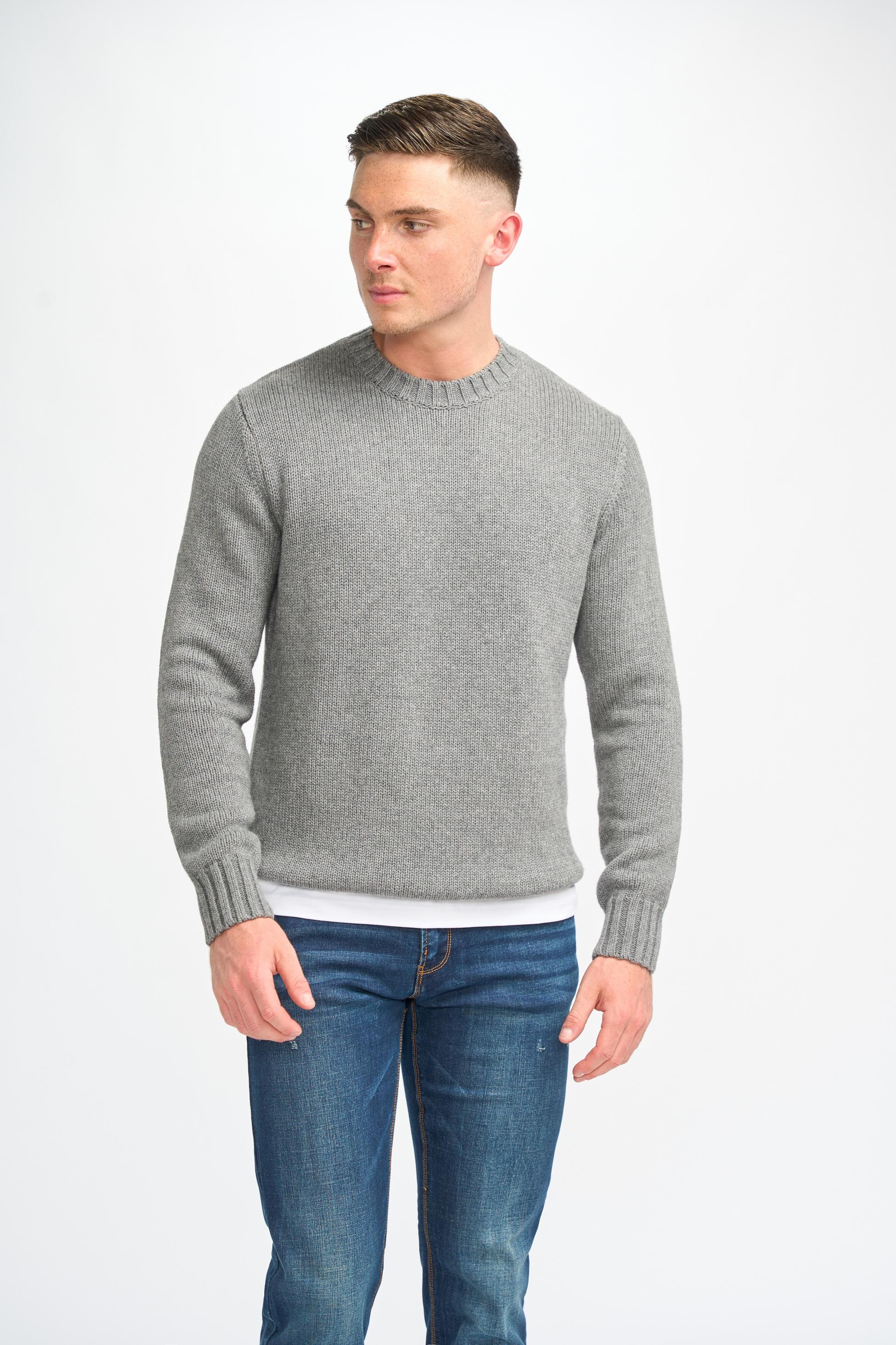 Men’s Classic Knit Pullover Jumper - FARREL - Grey