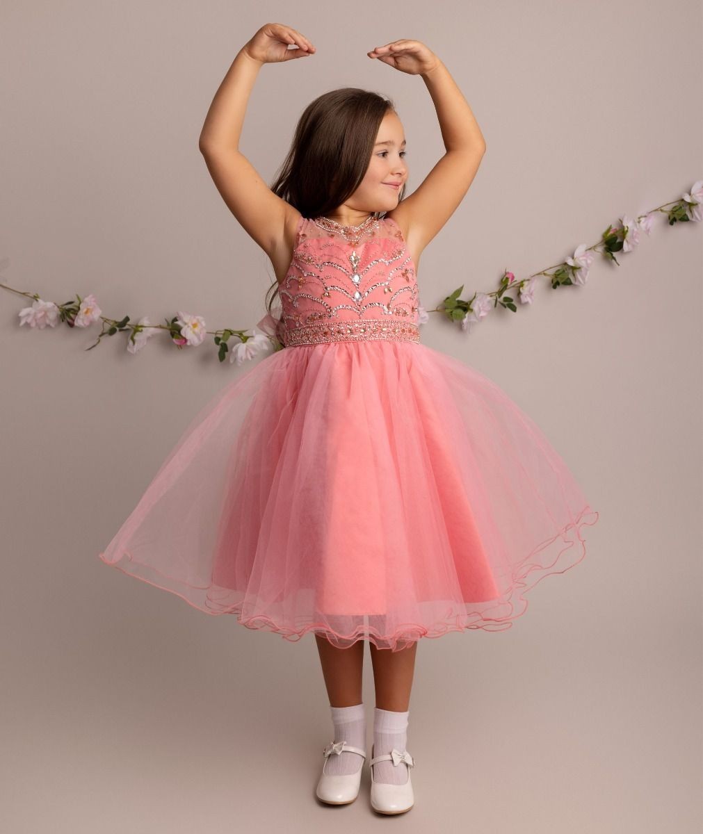 Girls Tulle Dress with Sequin Embellishments - LOLA