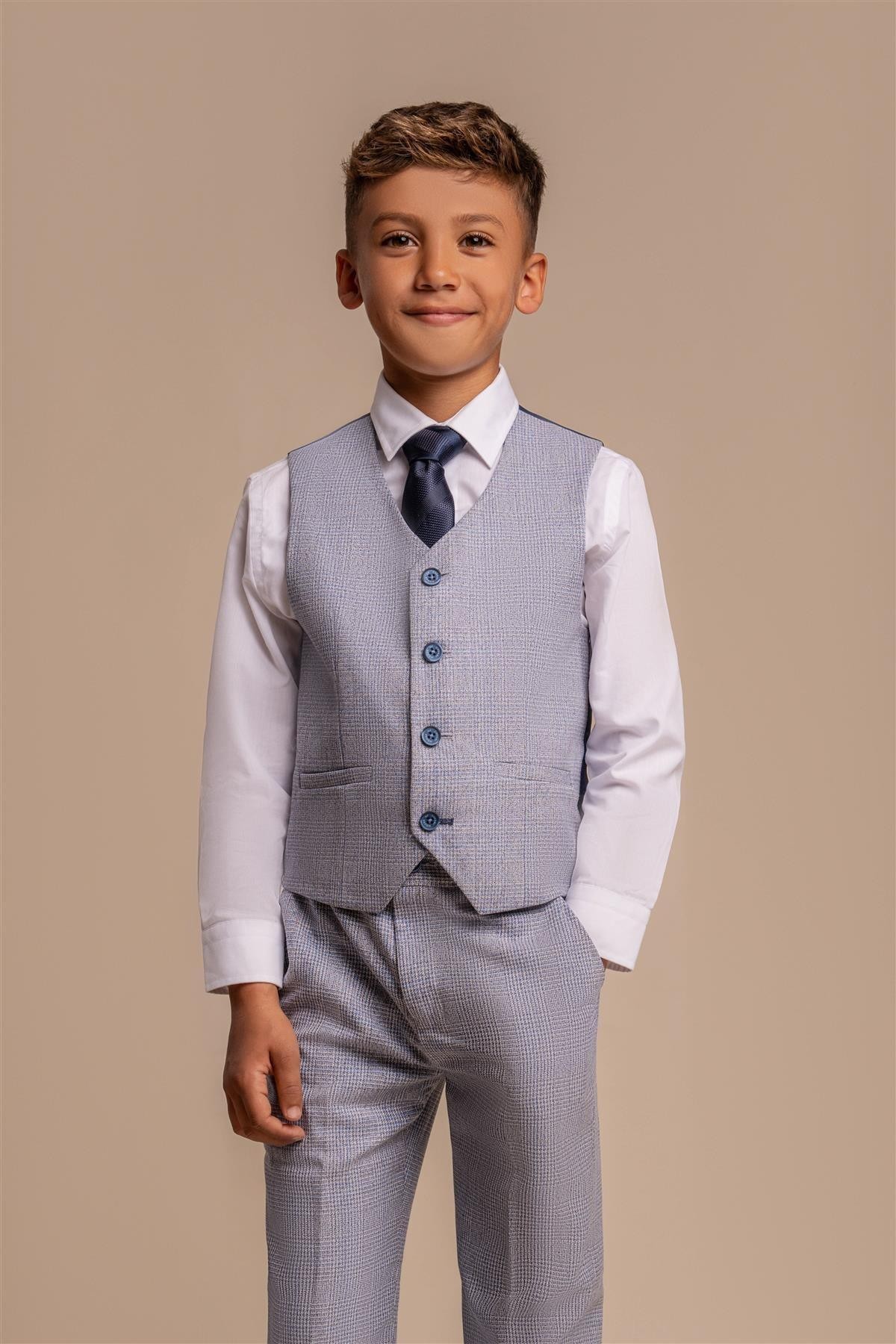 Jungen Anzug in Slim Fit für Formelle Anlässe - CARIDI - Blau