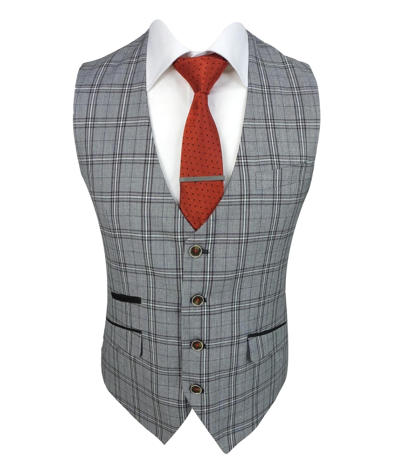 Men's Slim Fit Check 3PC Suit - MARCELLO