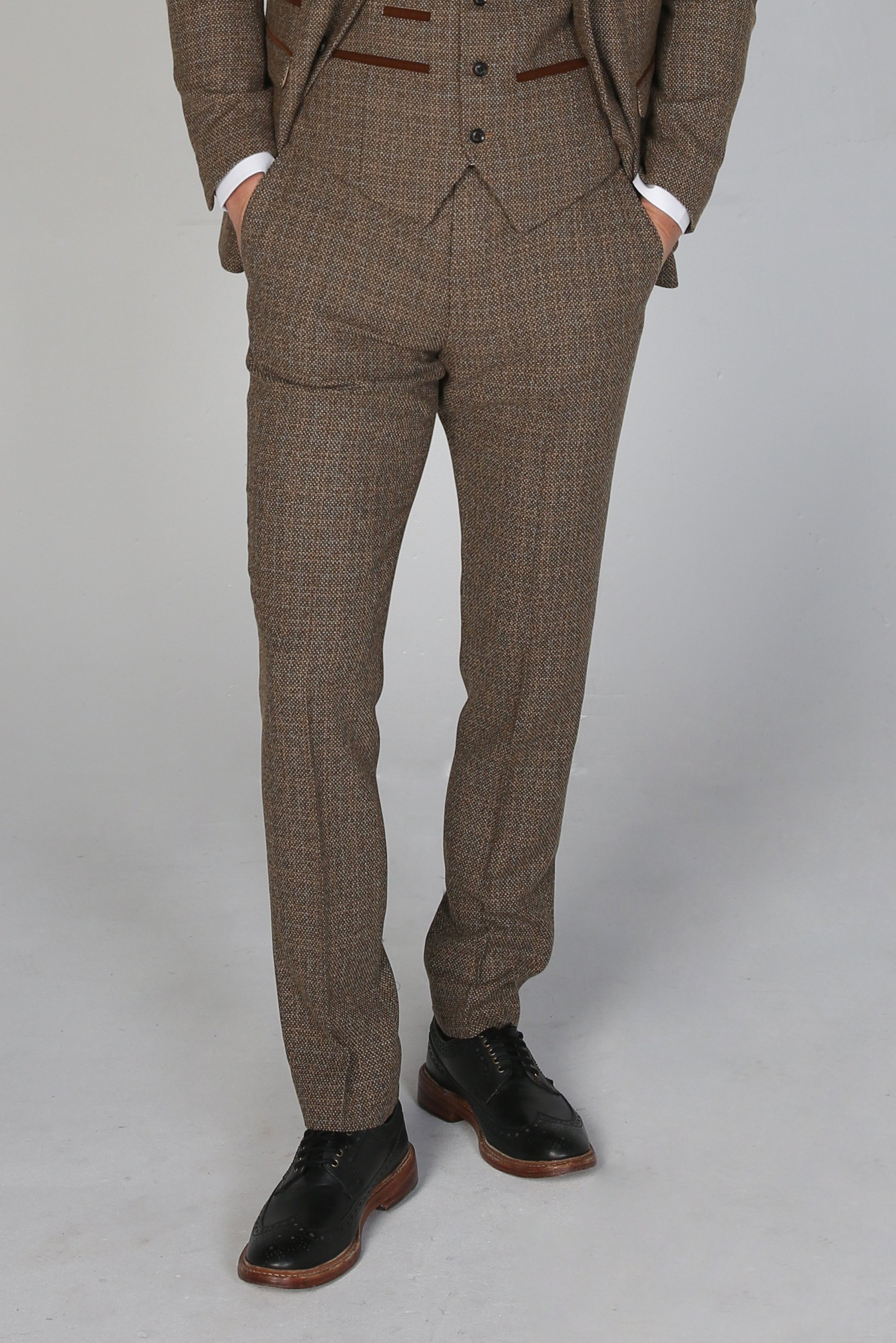 Pantalon Formel pour Hommes Ralph Tweed-Like pour Toutes Occasions - Brun