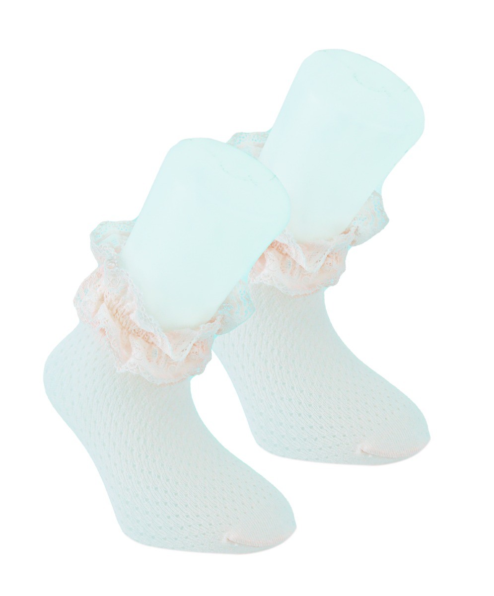Mädchen Socken mit Rüschen - Weiß
