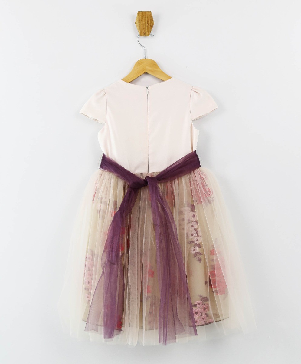 Mädchen Kurzarm Rosa Kleid Set - Cappucino