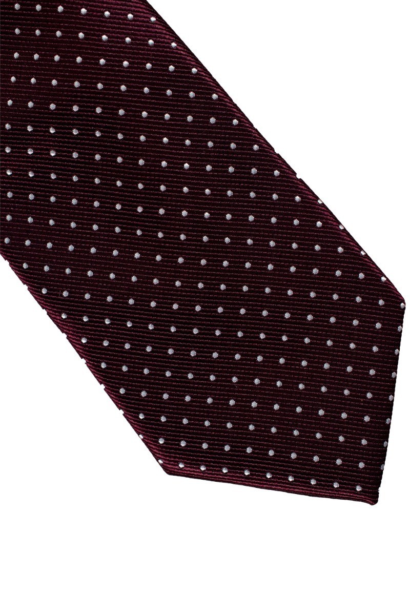 Men's Tie, Hanky & Cufflinks Polka Dot Set - Wine