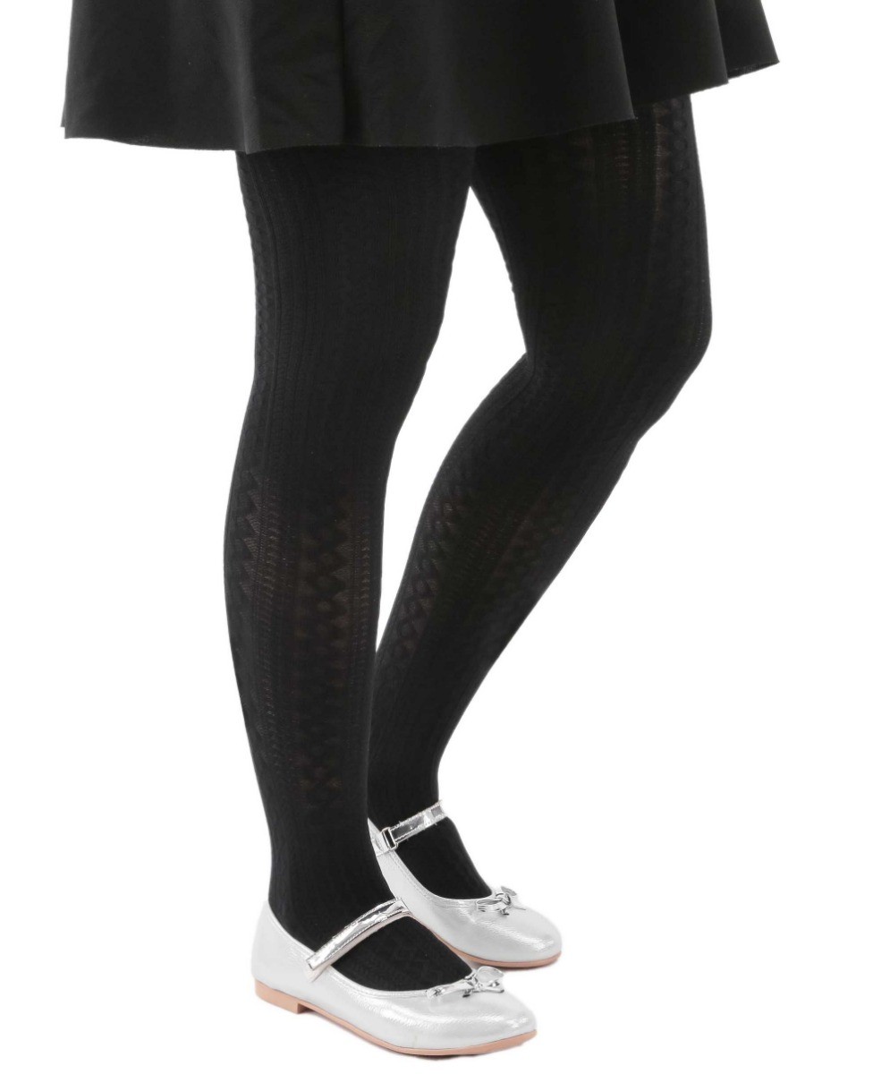 Girls High Waist Pattern Tights