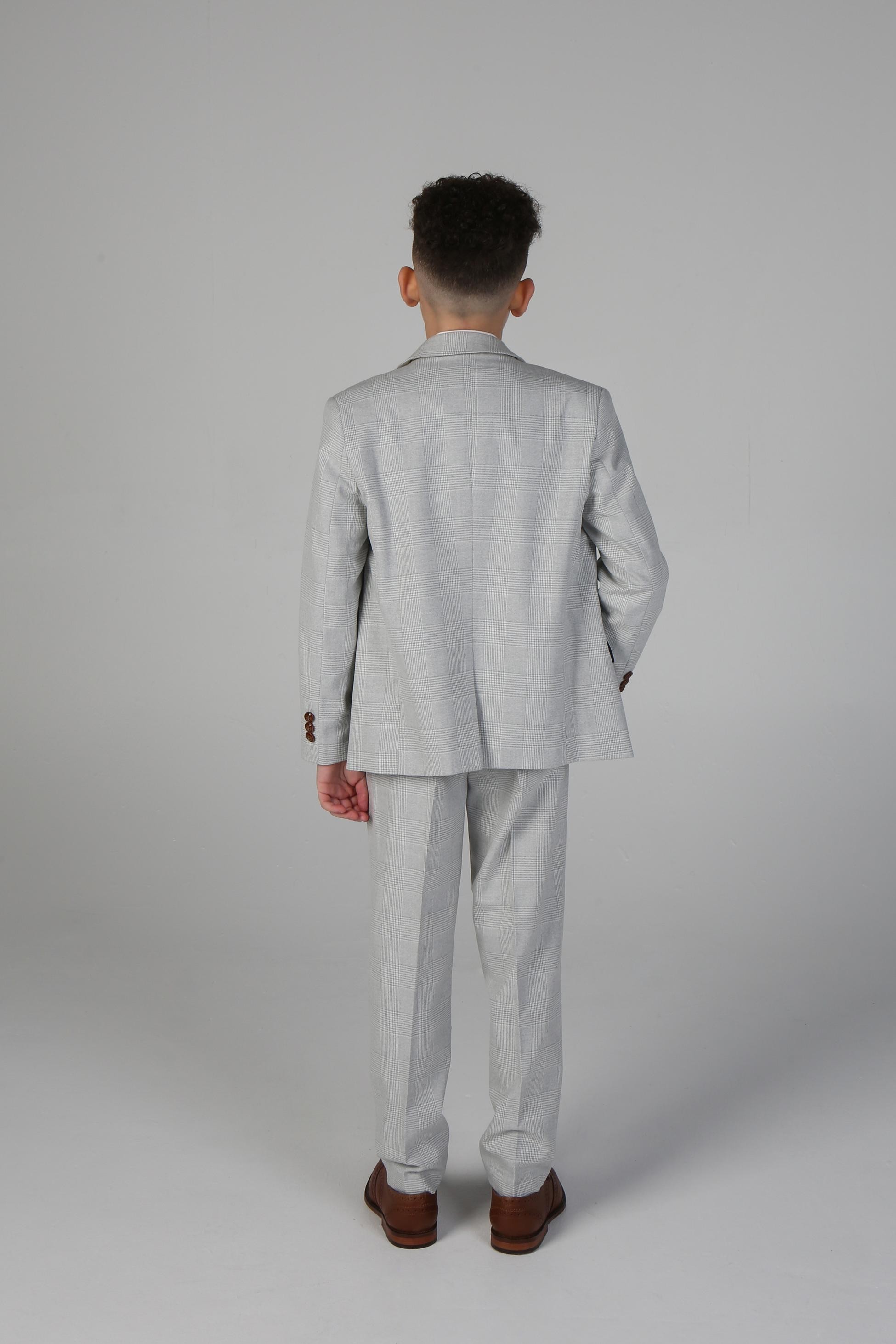 Boys Tailored Fit Tweed Check Suit - MARK