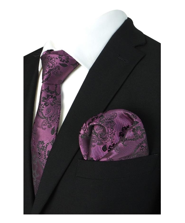 Boys & Men's Paisley Swirls Formal Tie & Hanky Set