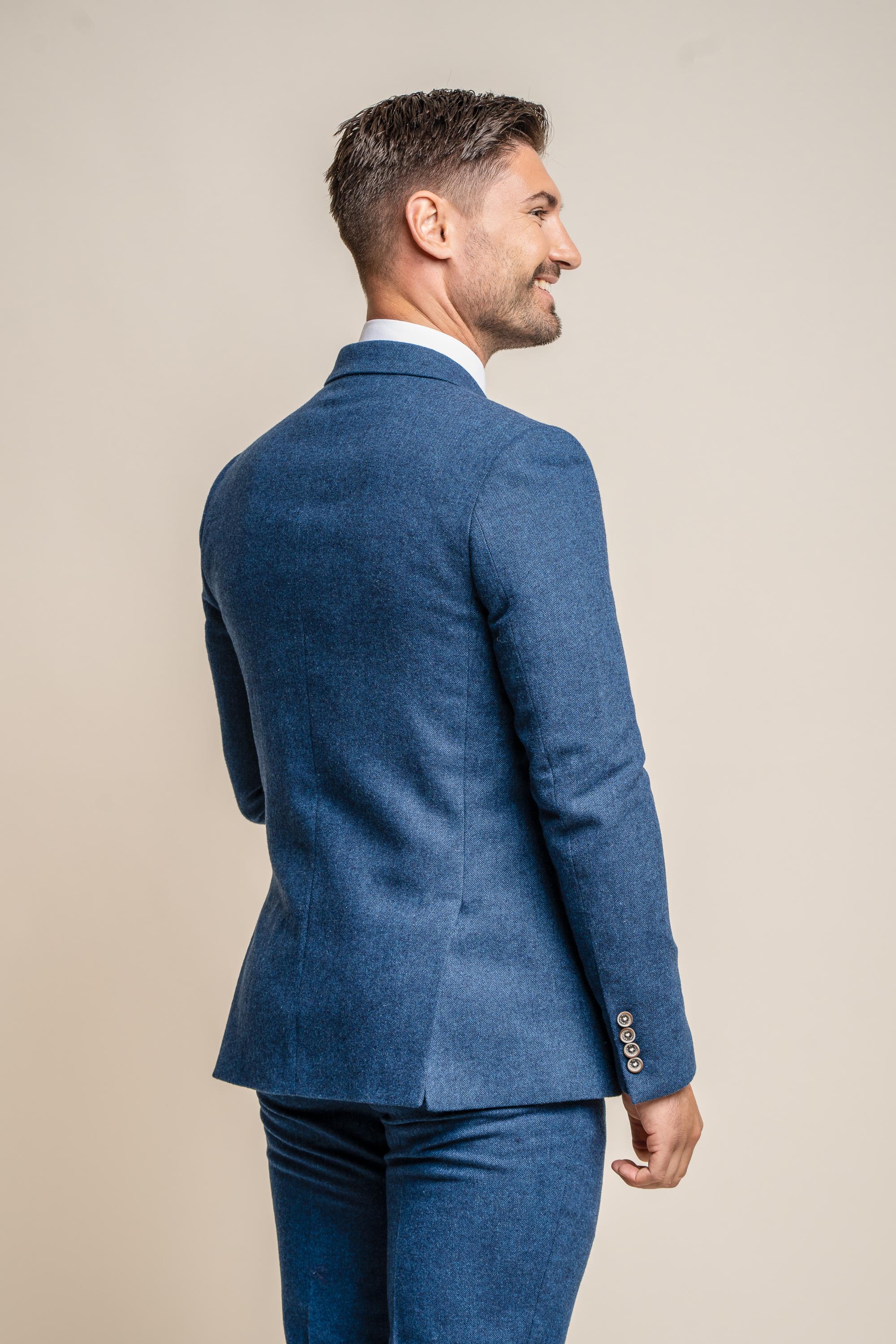 Costume bleu Orson pour hommes avec gilet écru Marco - Ensemble combiné