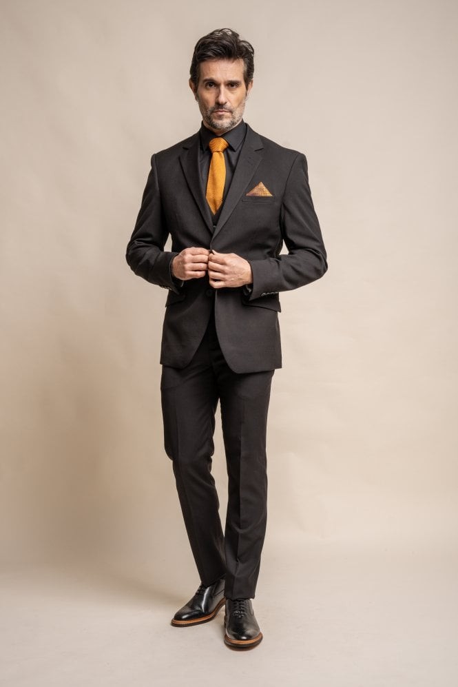 Men's Slim Fit Formal Black Suit - MARCO