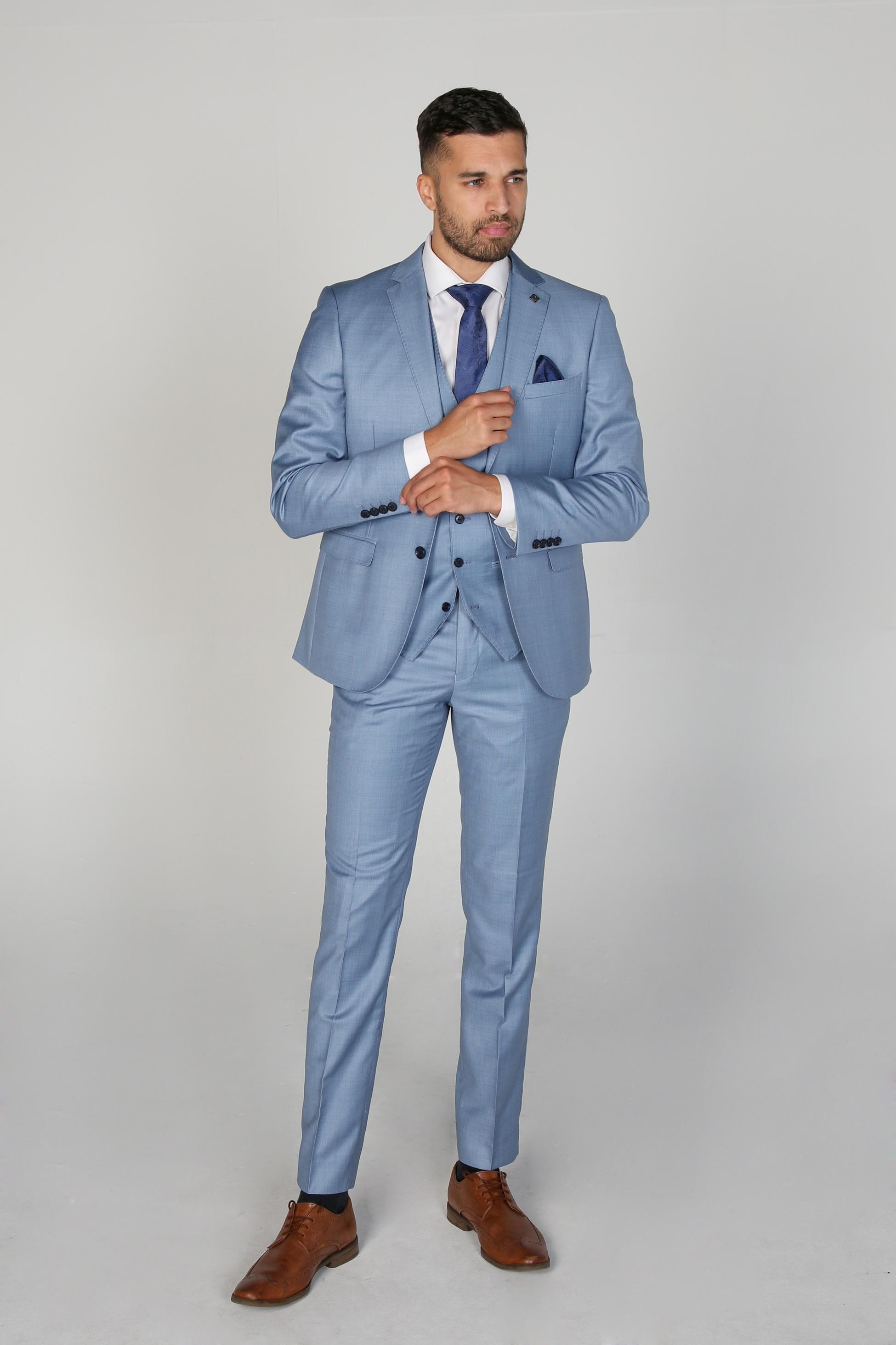 Men's Tailored Fit Formal Suit  - CHARLES - Blau