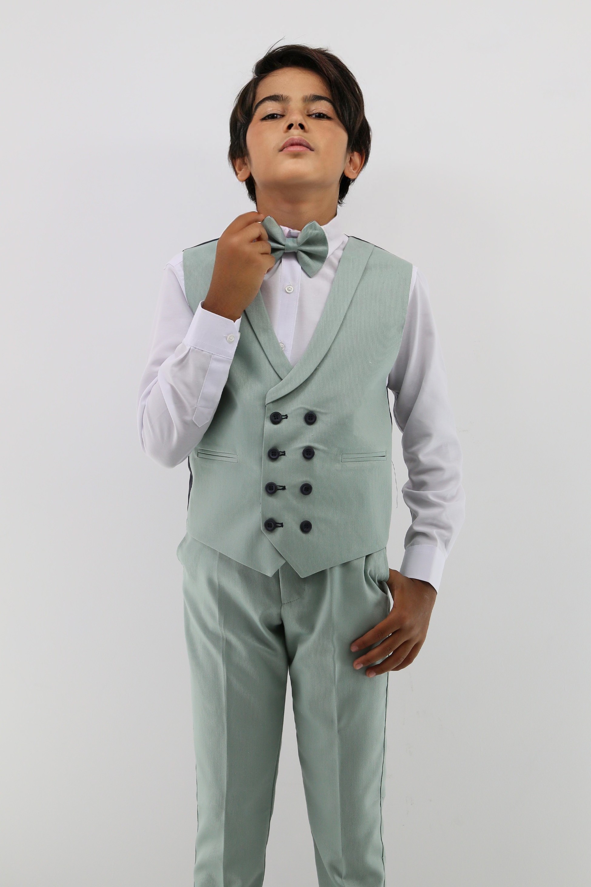 Boys Suit with Double Breasted Waistcoat 6 PC Set