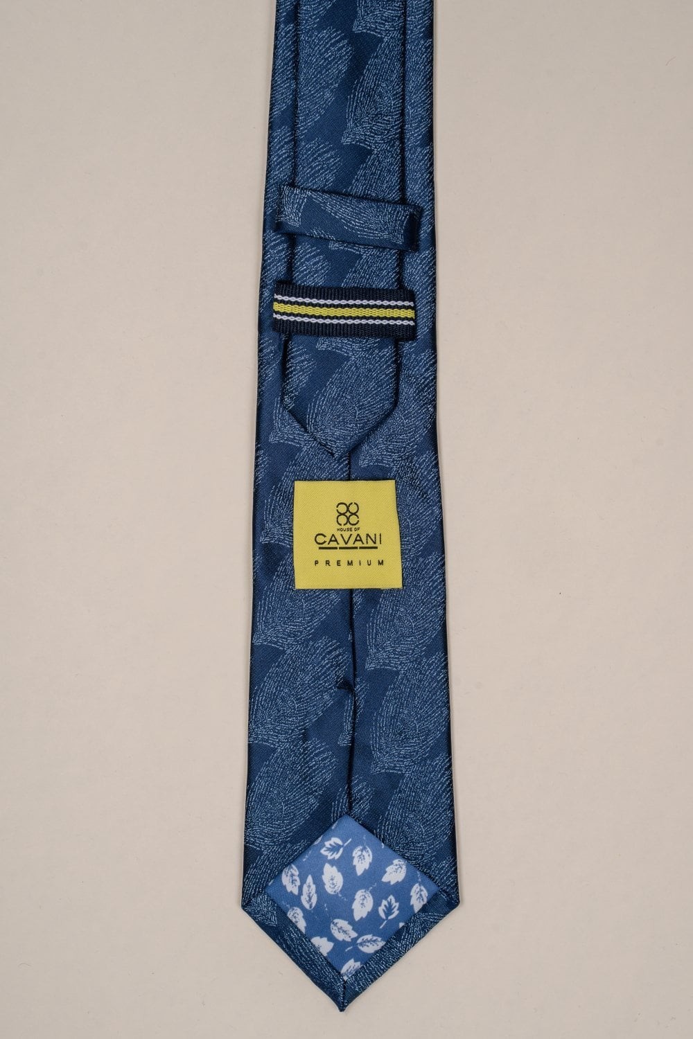 Herren Krawatte mit Blattmuster in Blau