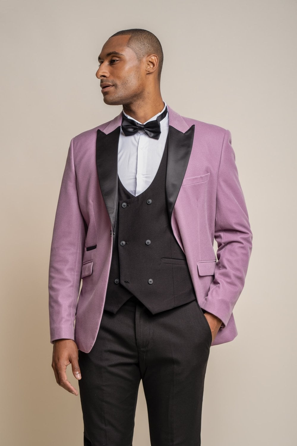 Men's Slim Fit Velvet Tuxedo Blazer - ROSA
