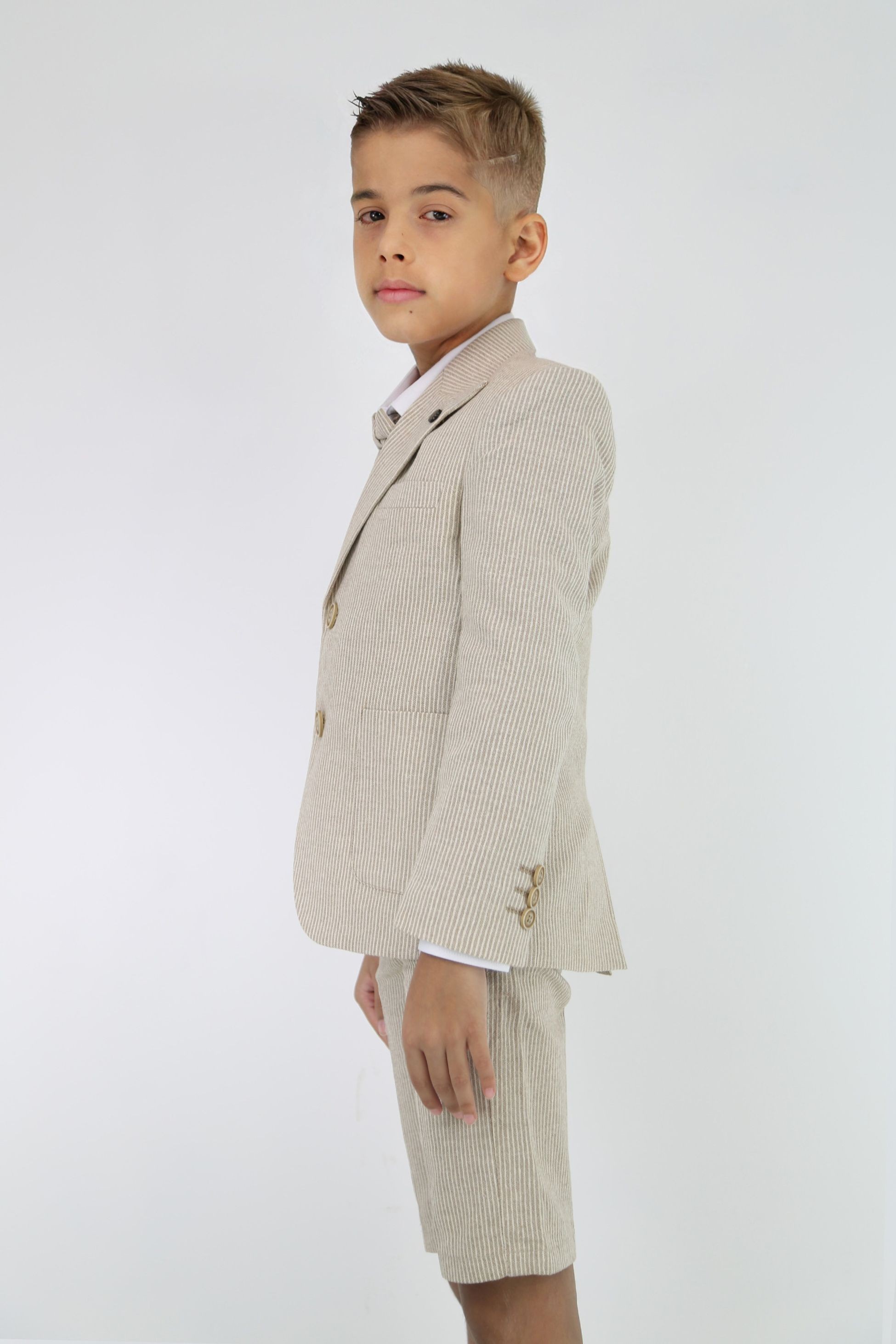 Boys Striped Cotton Seersucker Short Suit – ALEXANDER