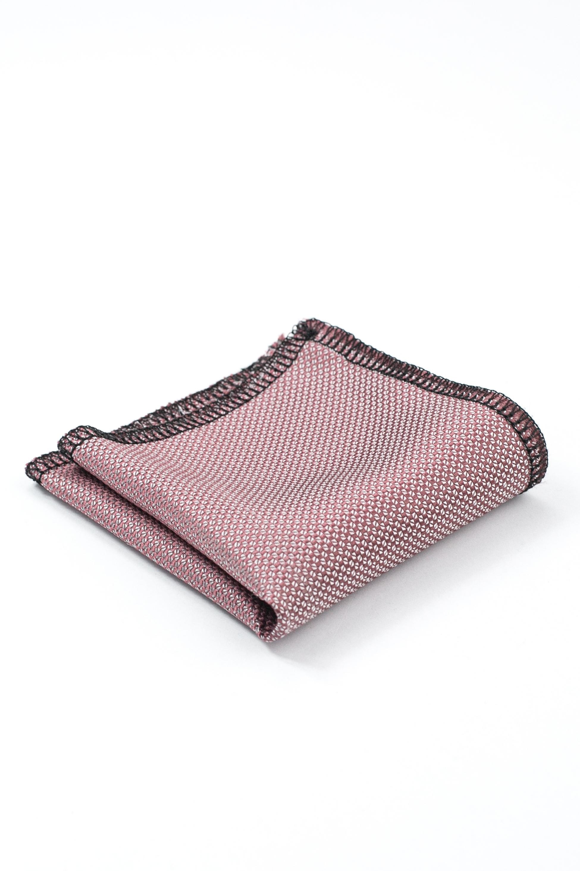 Jungen Jacquard Krawatten- & Einstecktuch-Set mit elastischem Band - Awde - Dusty Rose