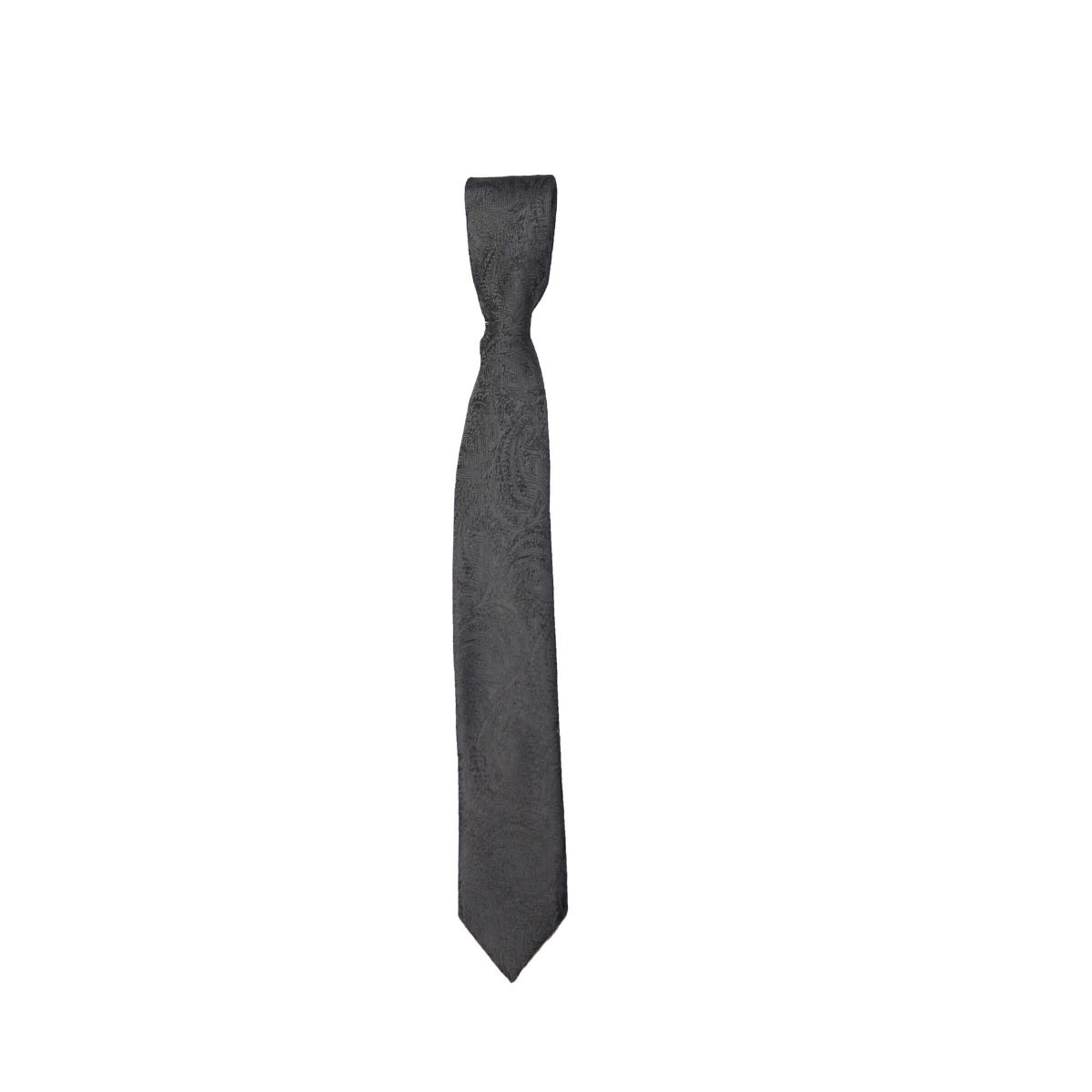 Jungen-Krawatten mit Paisley-Muster, formelle Krawatte und Einstecktuch für Kinder - Grey