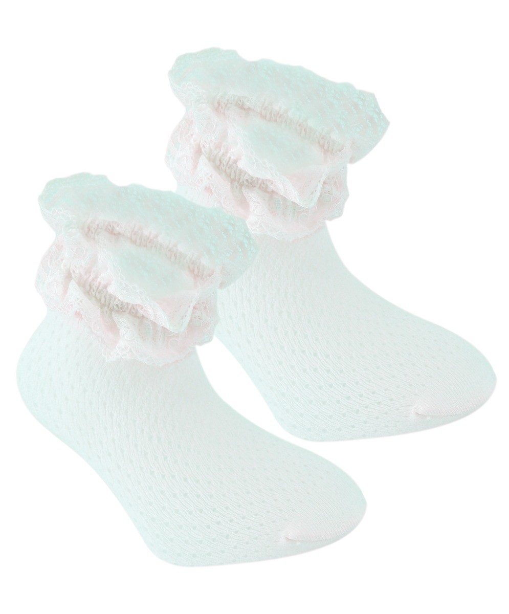 Girls Ruffle Soft Socks - White