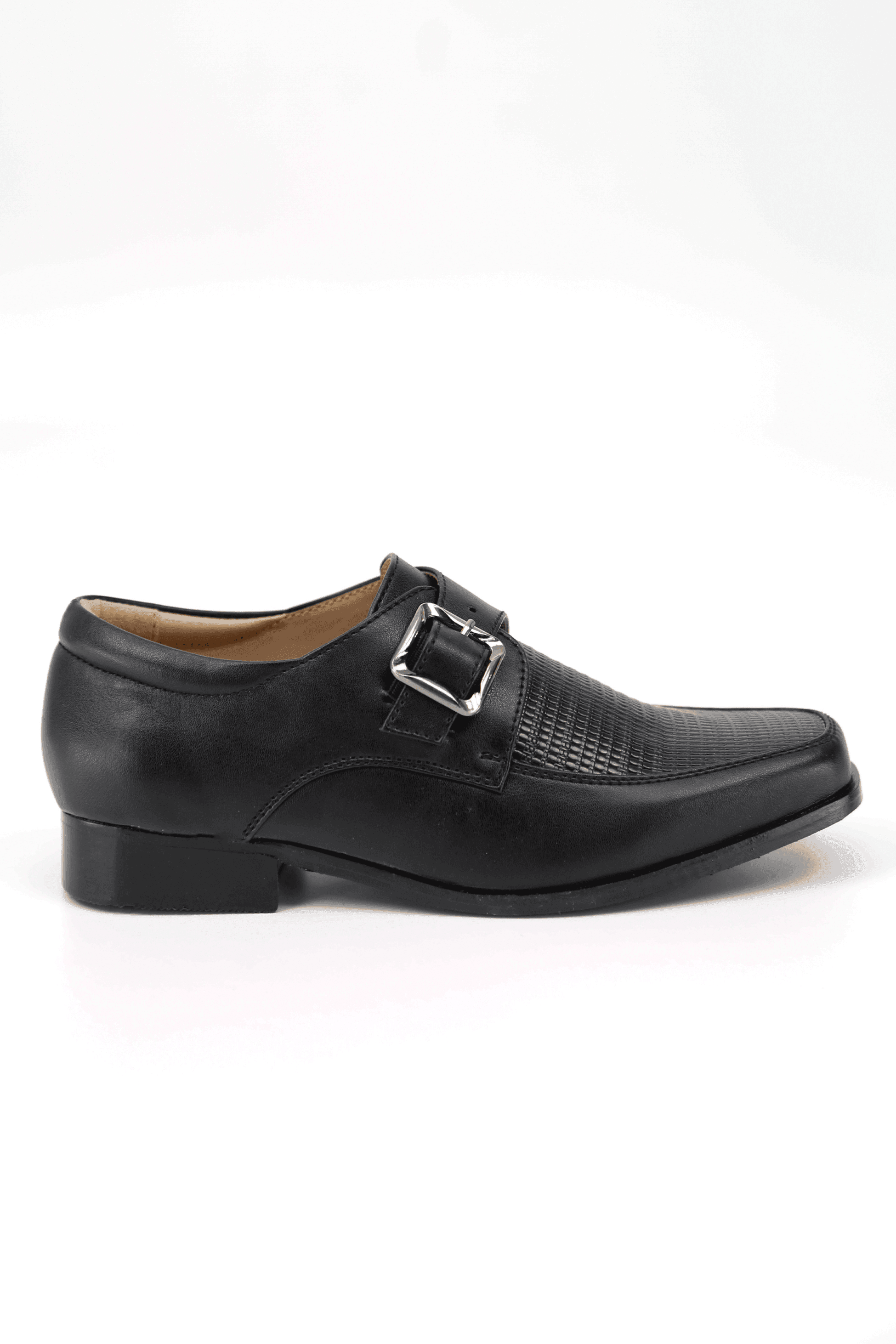 Chaussures Moine en Cuir Texturé à Boucle pour Garçons