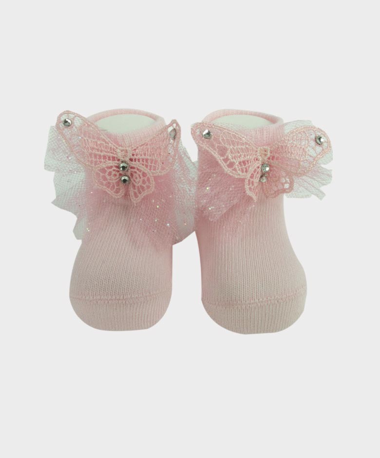 Baby Mädchen Stirnband und Socken Set - Rosa