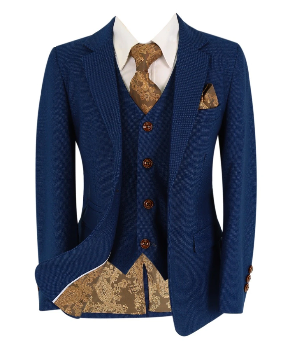 Boys Tailored Fit Blue Suit - MAYFAIR