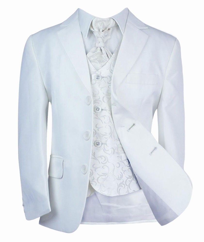 Boys All In One Communion Tailored Fit Suit - White