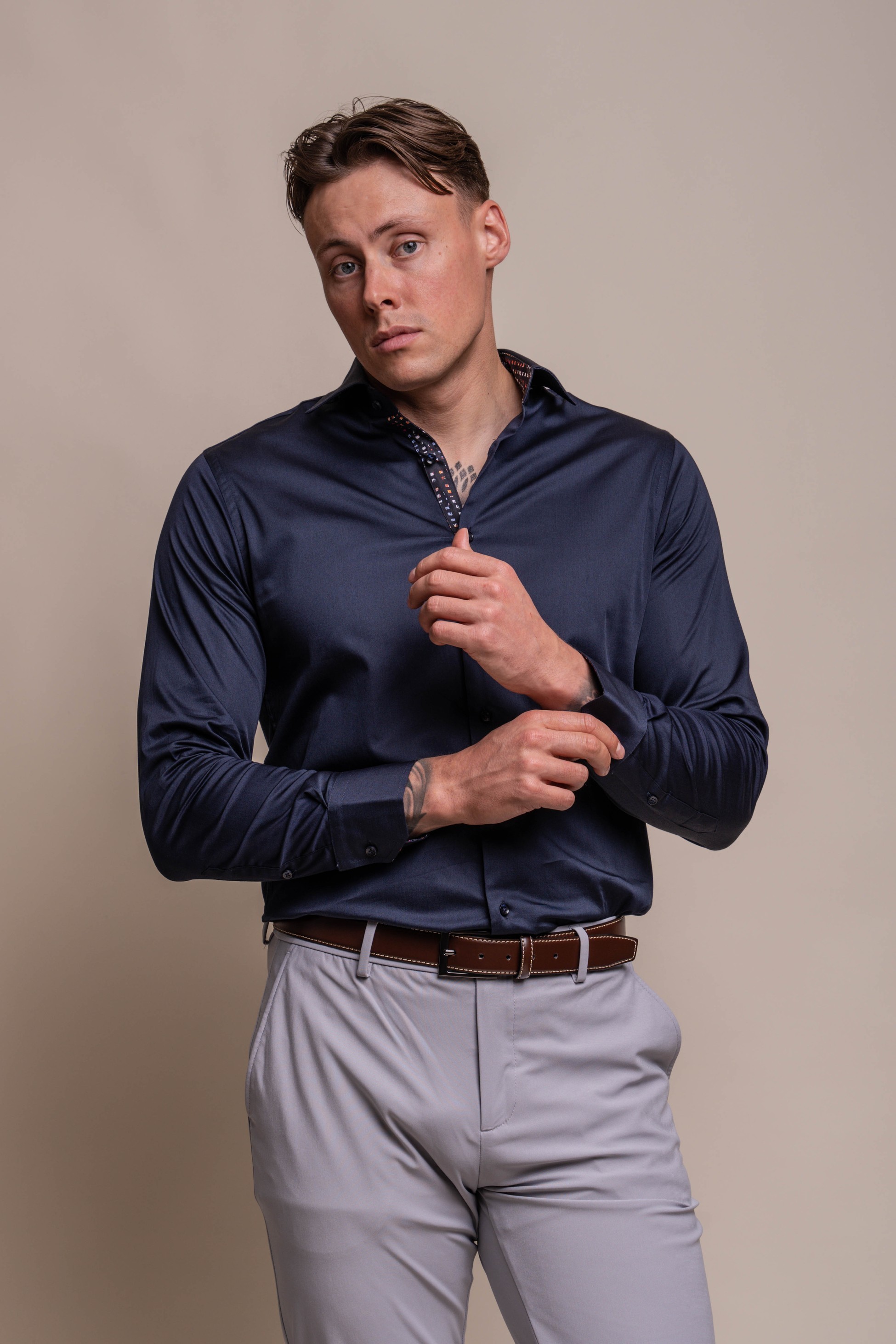 Men's Cotton Long Sleeve Casual Shirt - SIMSON