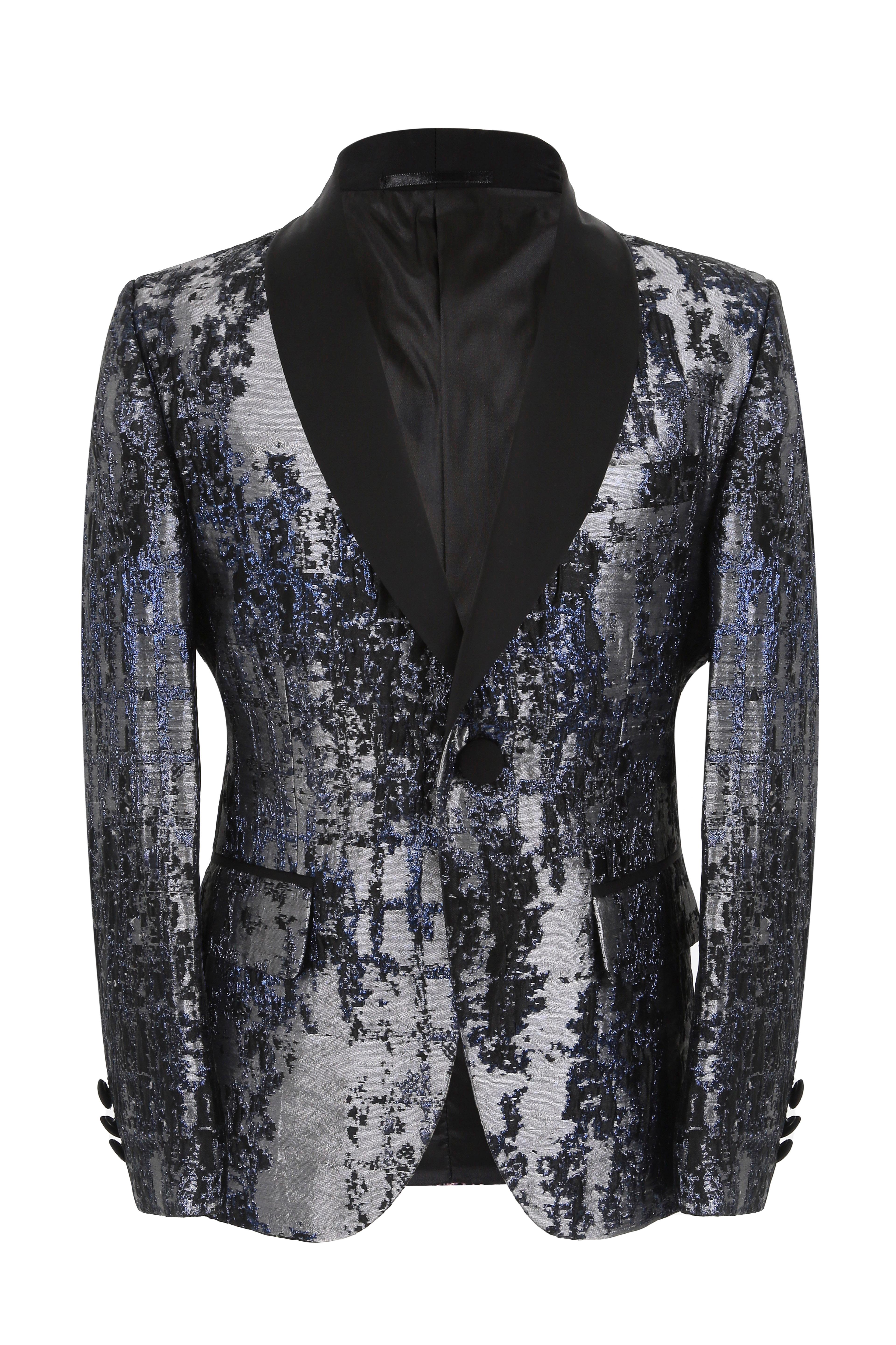 Boys Shimmery Patterned Tuxedo Suit