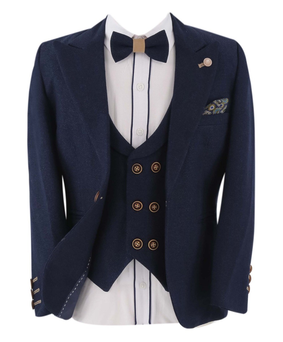 Jungen Slim-Fit Anzug - HENRY - Navy blau
