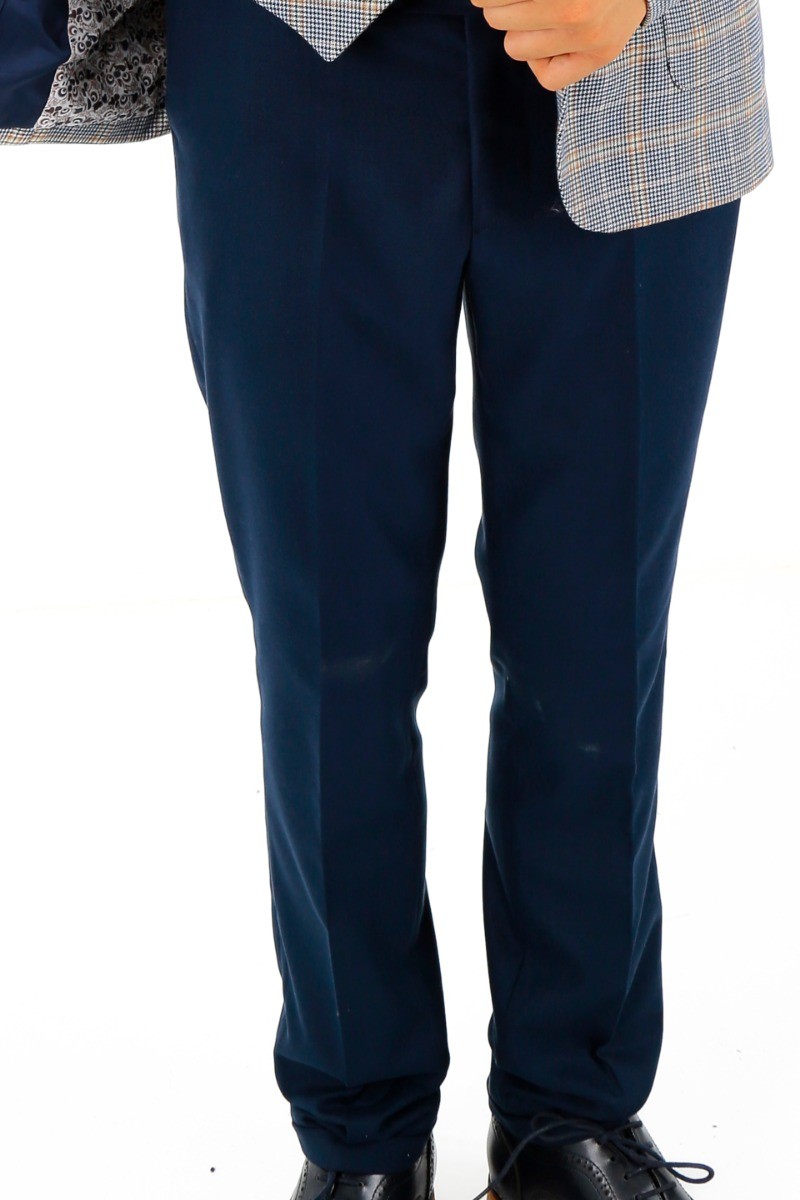 Jungen Slim-Fit Anzug mit Fensterkaro - Blau