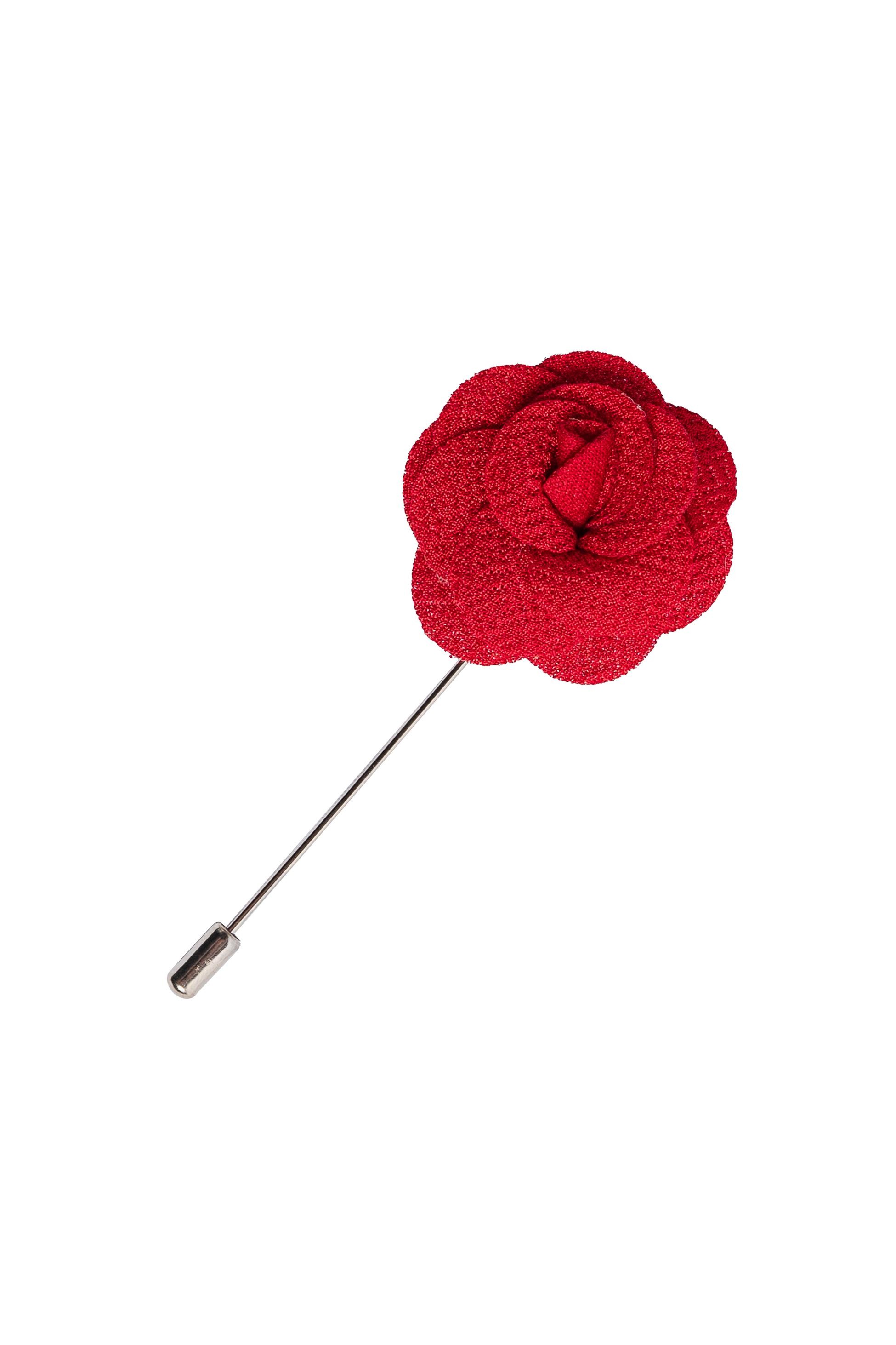 Unisex Flower Suit Blazer Lapel Pin - Red
