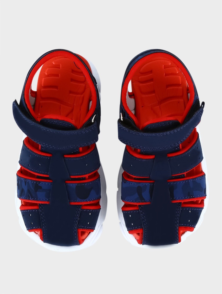 Baby Jungen Sandalen mit Klettverschluss - Navy blau