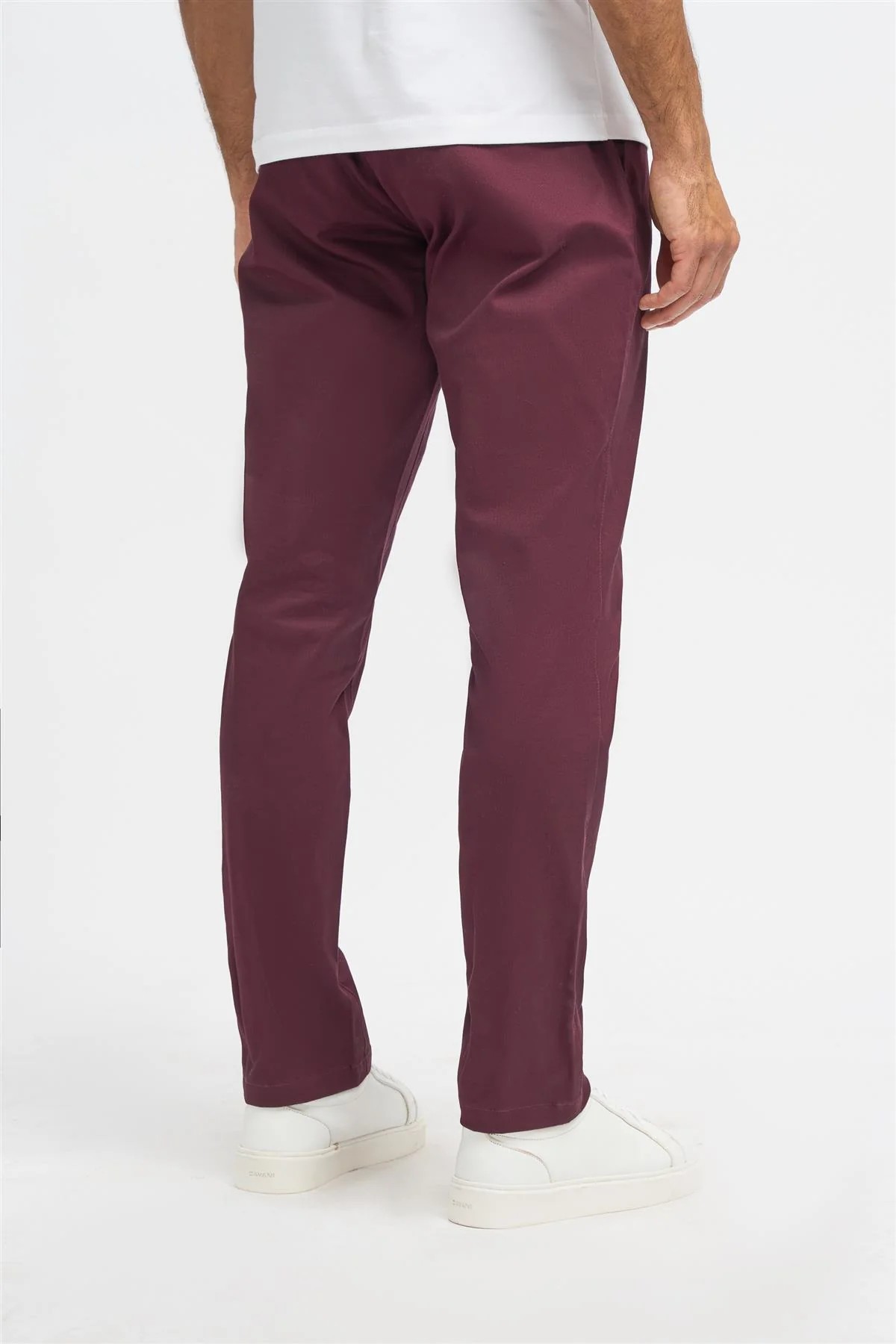 Herren Twill Dakota Chino Hosen - Wein