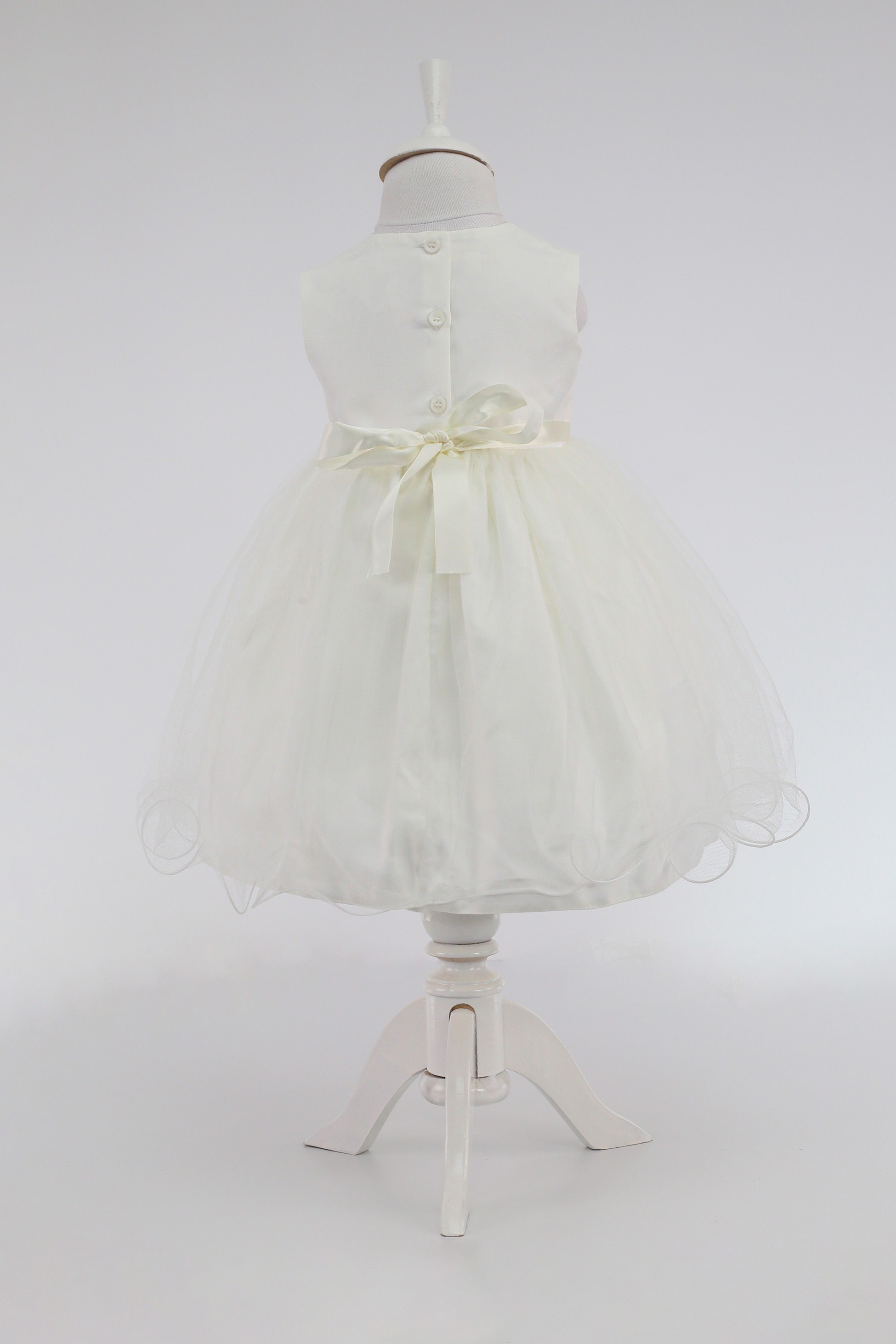 Baby-Mädchen-Kleid mit Spitzenjacke - B1201 - Elfenbein