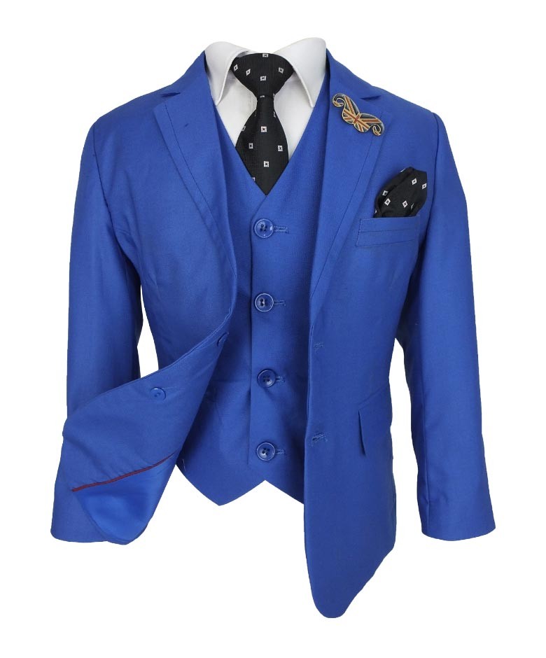 Boys Tailored Fit Formal Light Blue Suit Set - Light Blue