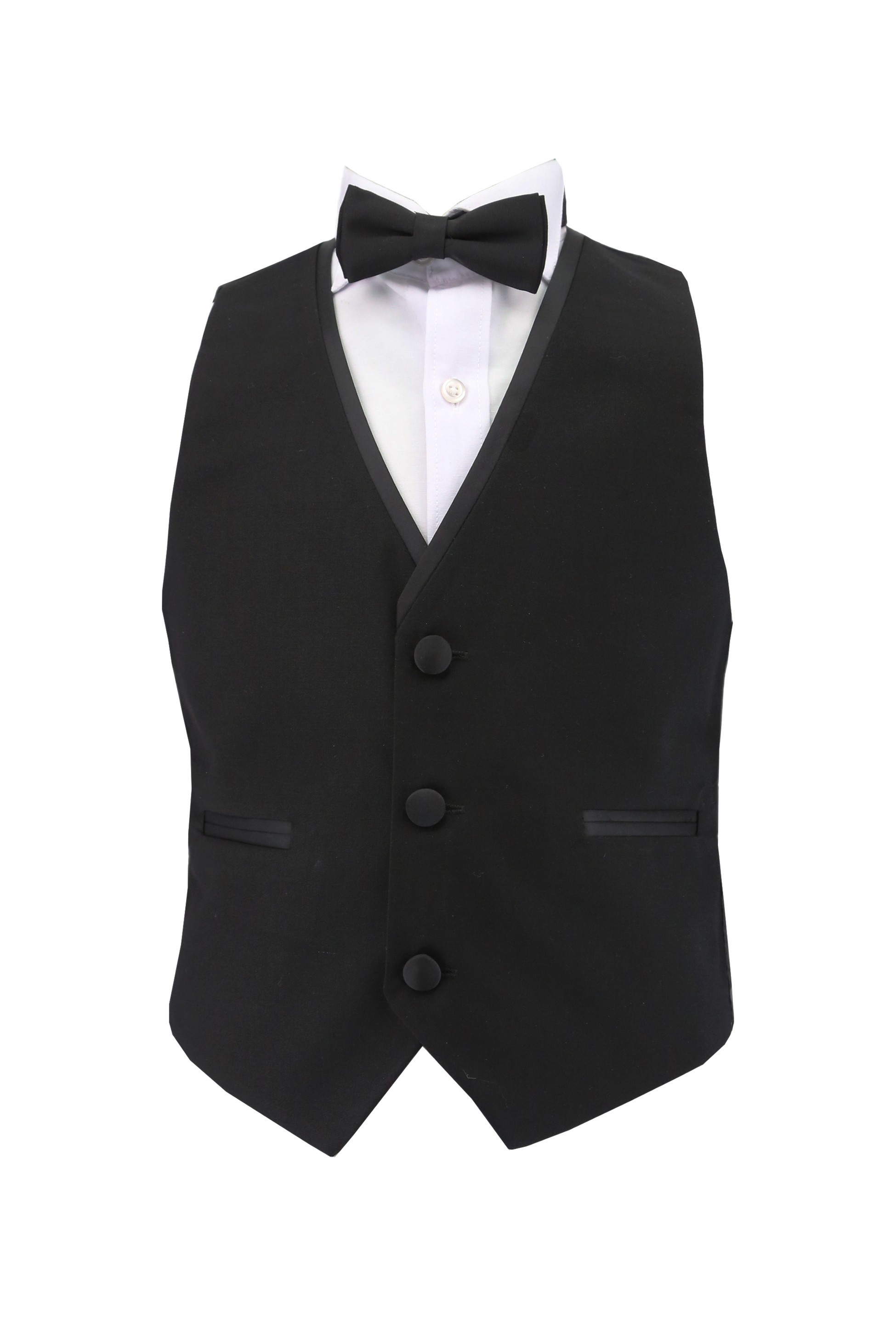 Boys Slim Fit  Piping Tuxedo Dinner Suit Set - Black