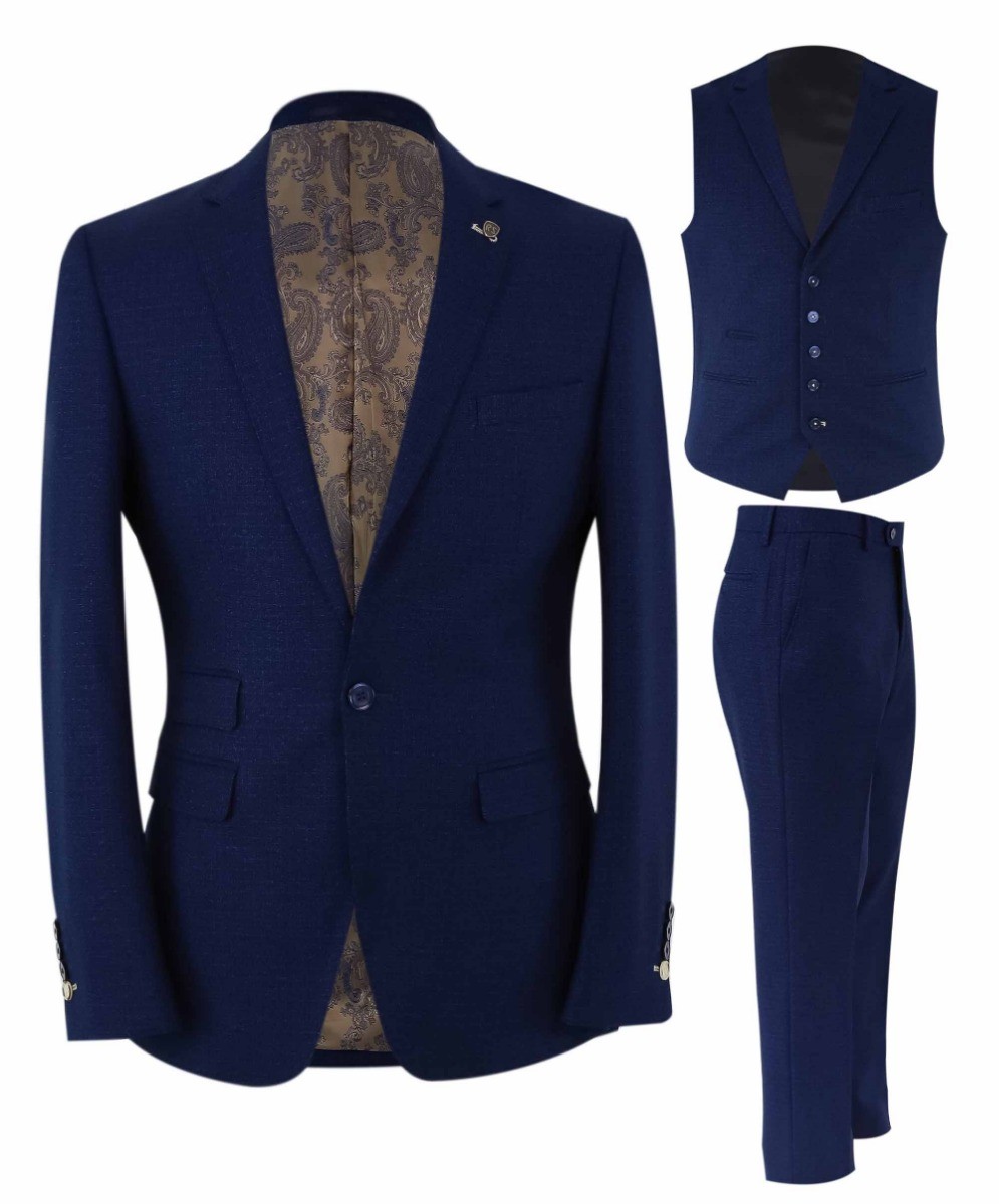 Men's Slim Fit Blue Suit Jacket - MATEO