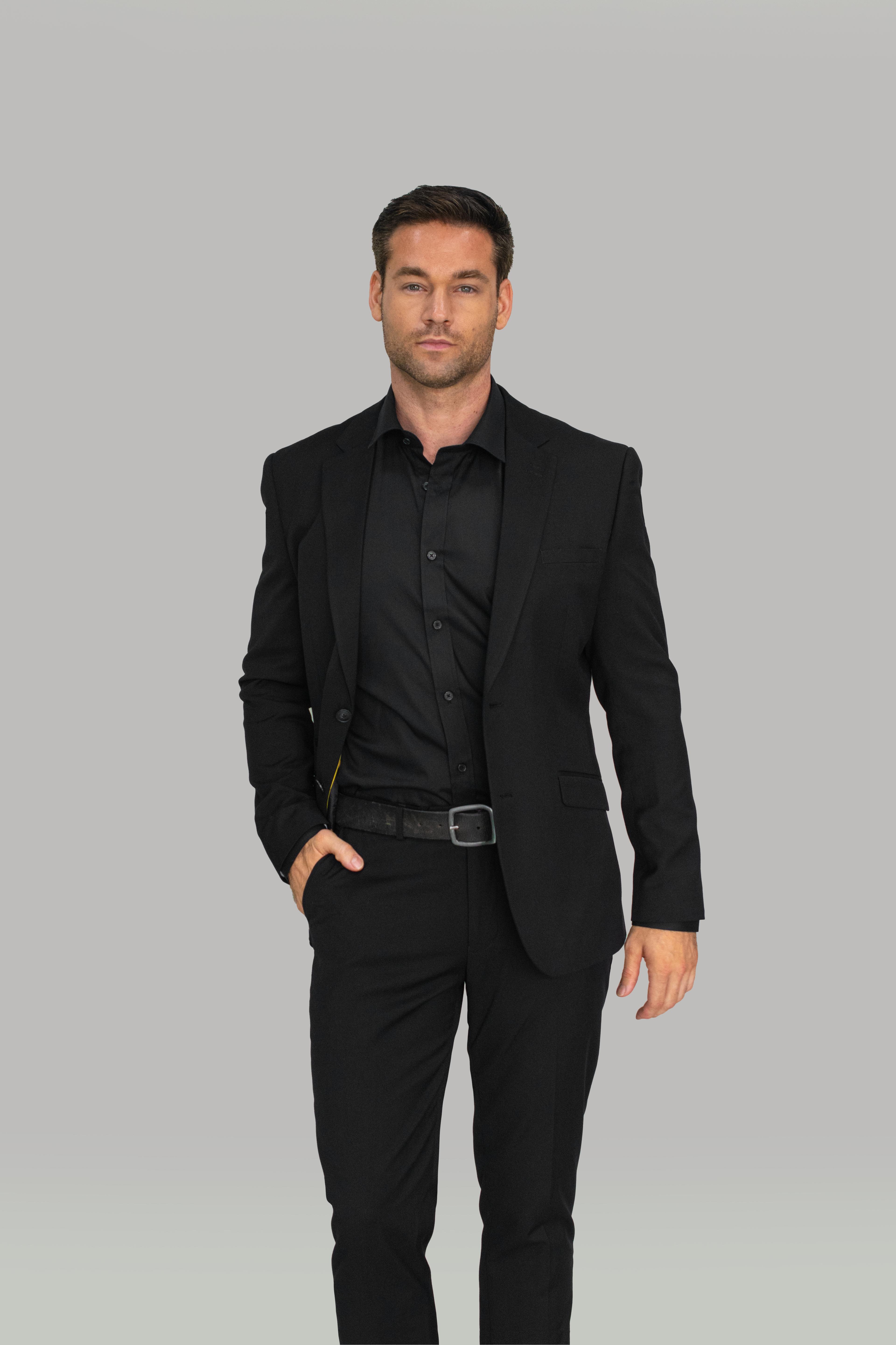 Men's Slim Fit Formal Black Suit - MARCO