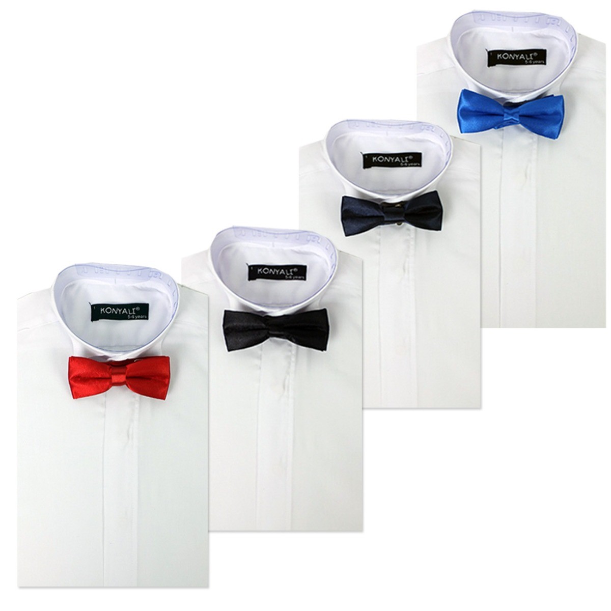 White with choice of tie colour
