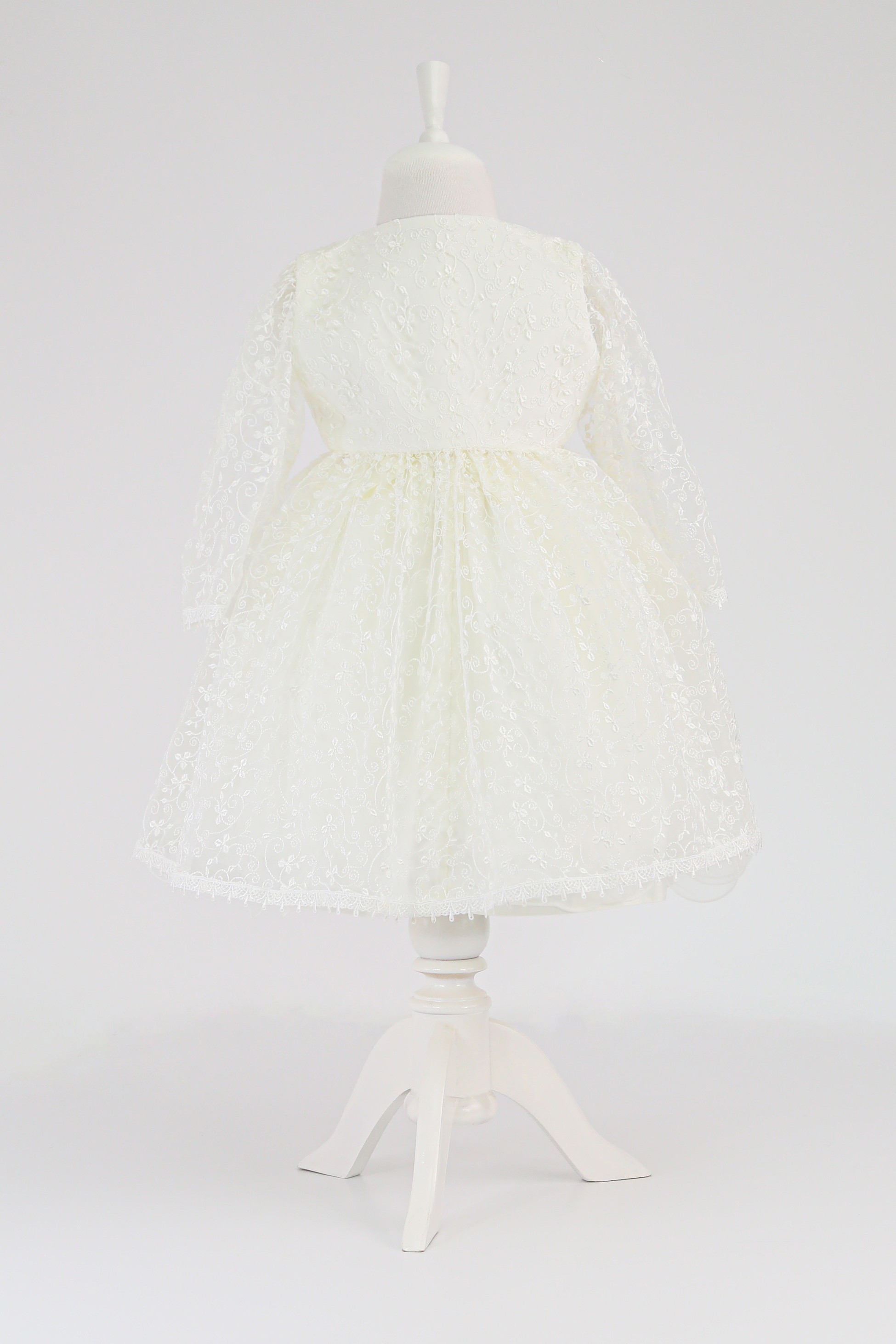 Baby Girl Dress with Lace Overlay Jacket - B1201