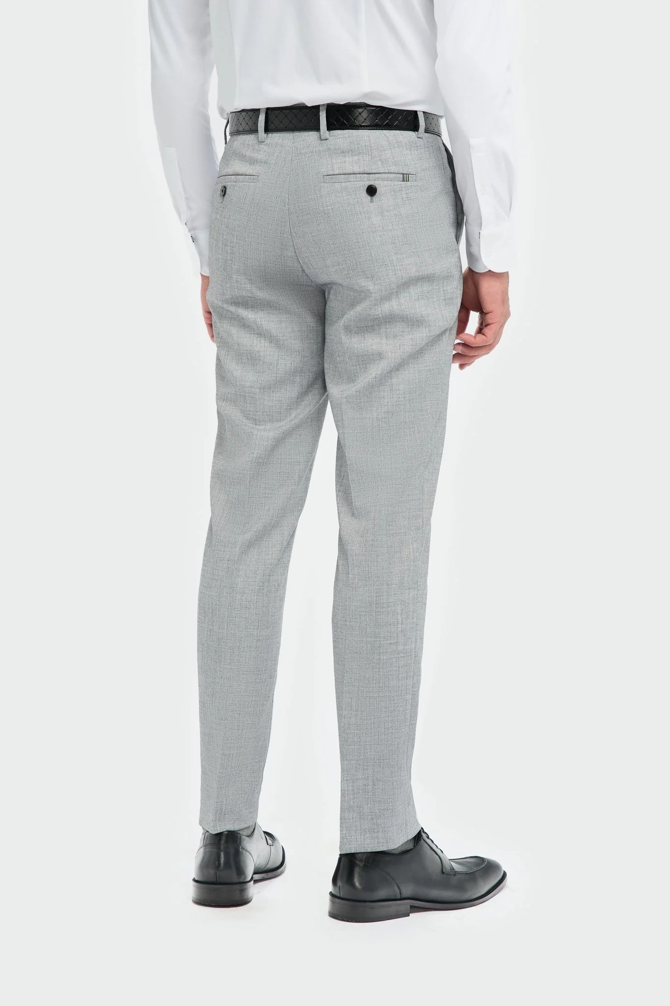 Premium Slim Fit Herren Anzughose – MALIBU - Grey