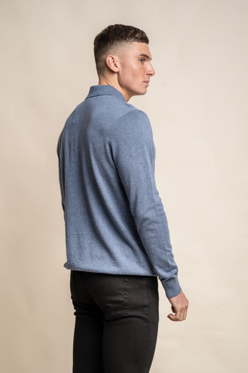 Pull Homme en Coton à Col Montant et Zip Quart - Falcao