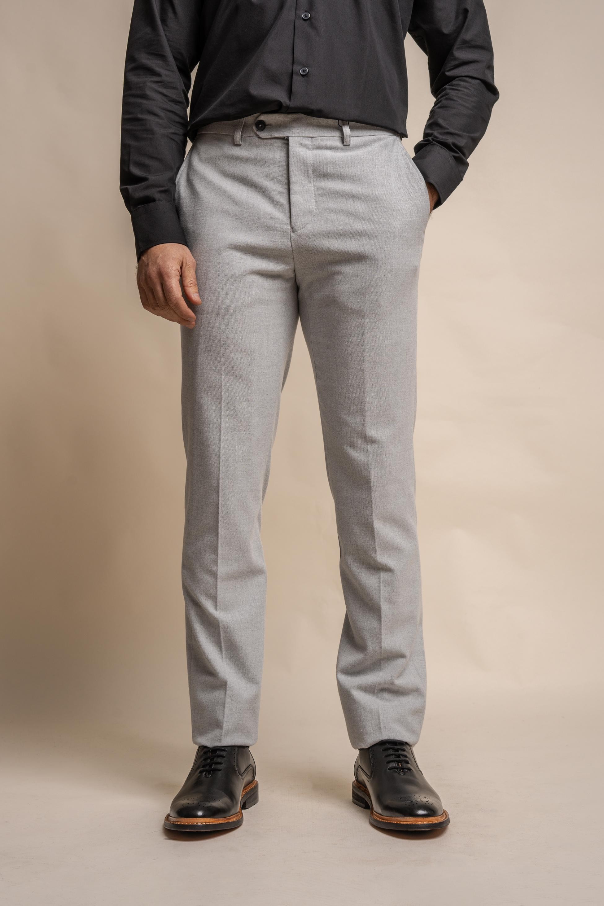 Men's Tweed Slim Fit Formal Pants- FURIOUS Ivory