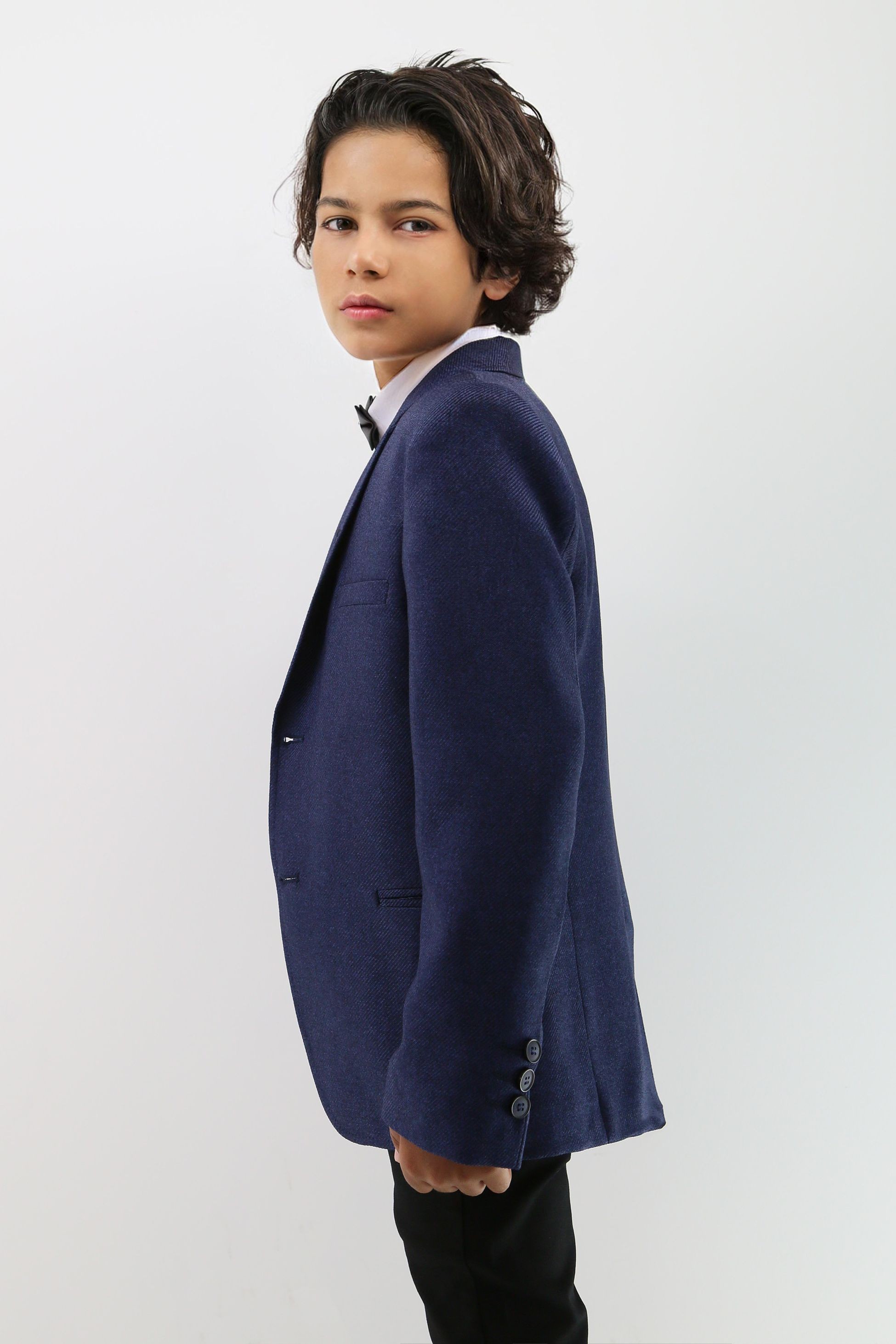 Jungen Formaler Texturierter Blazer - Navy blau