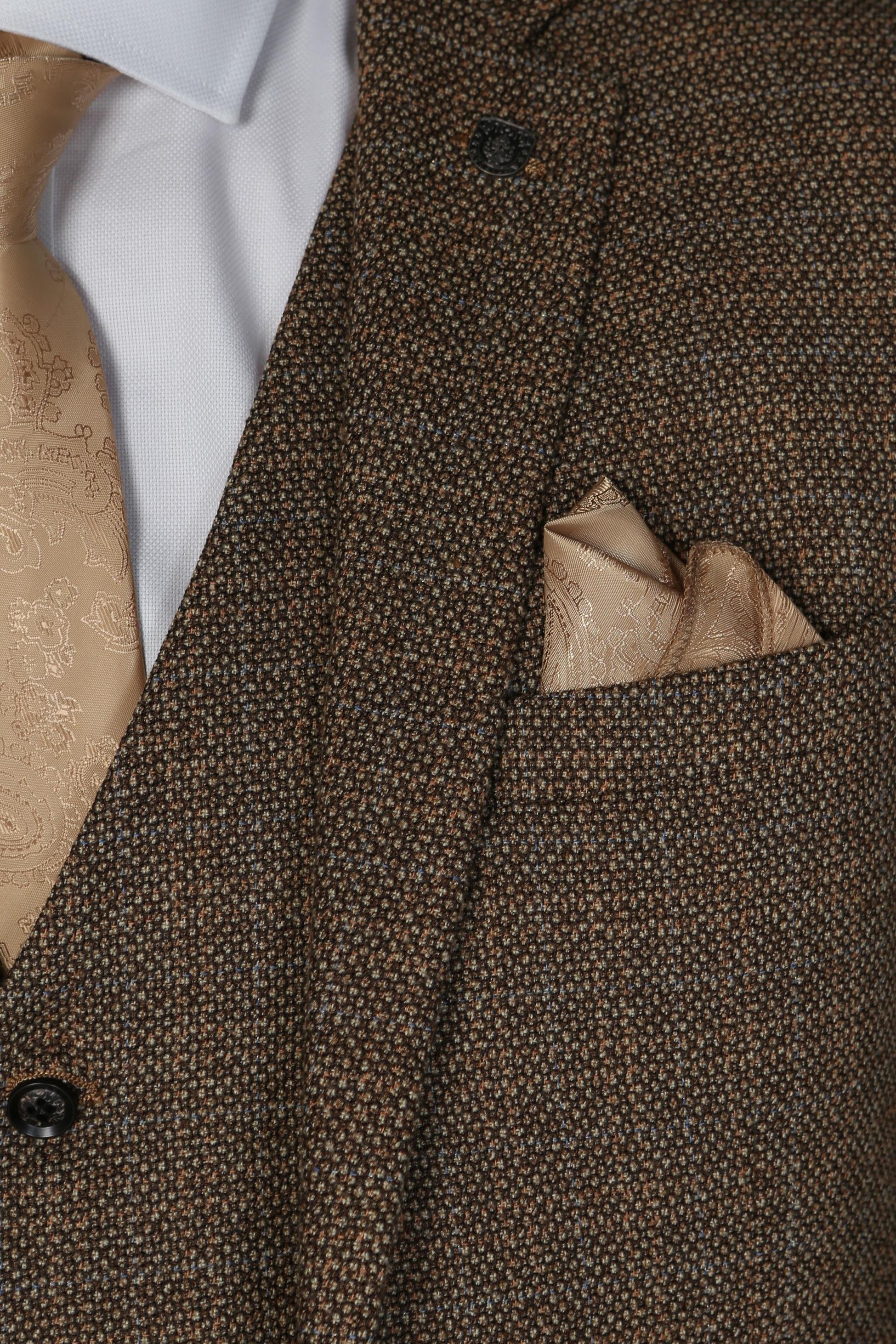 Herren Sakko Im Tweed-Stil Mit Taillierter Passform - Ralph - Braun