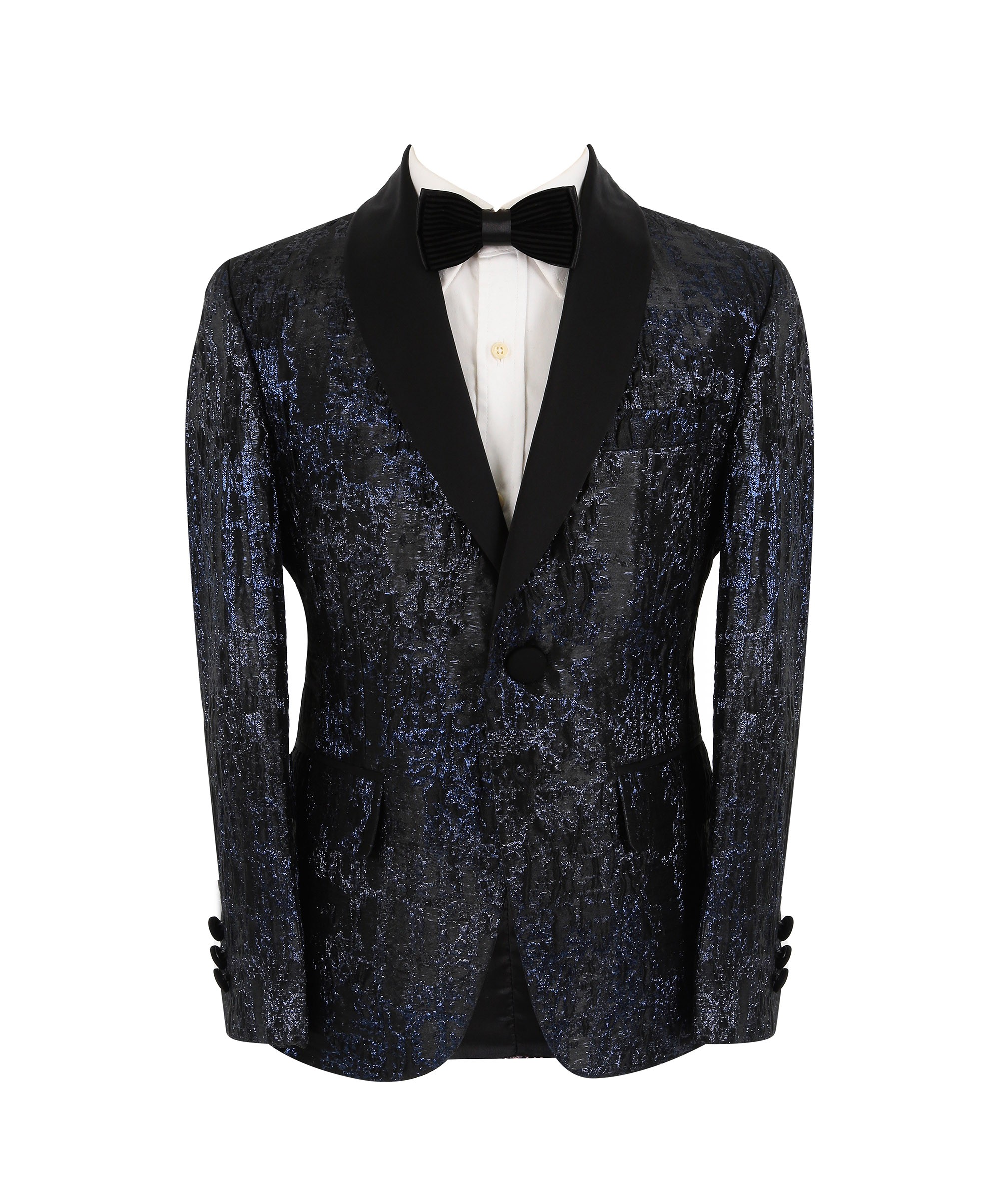 Boys Shimmery Jacquard Patterned Tuxedo Suit